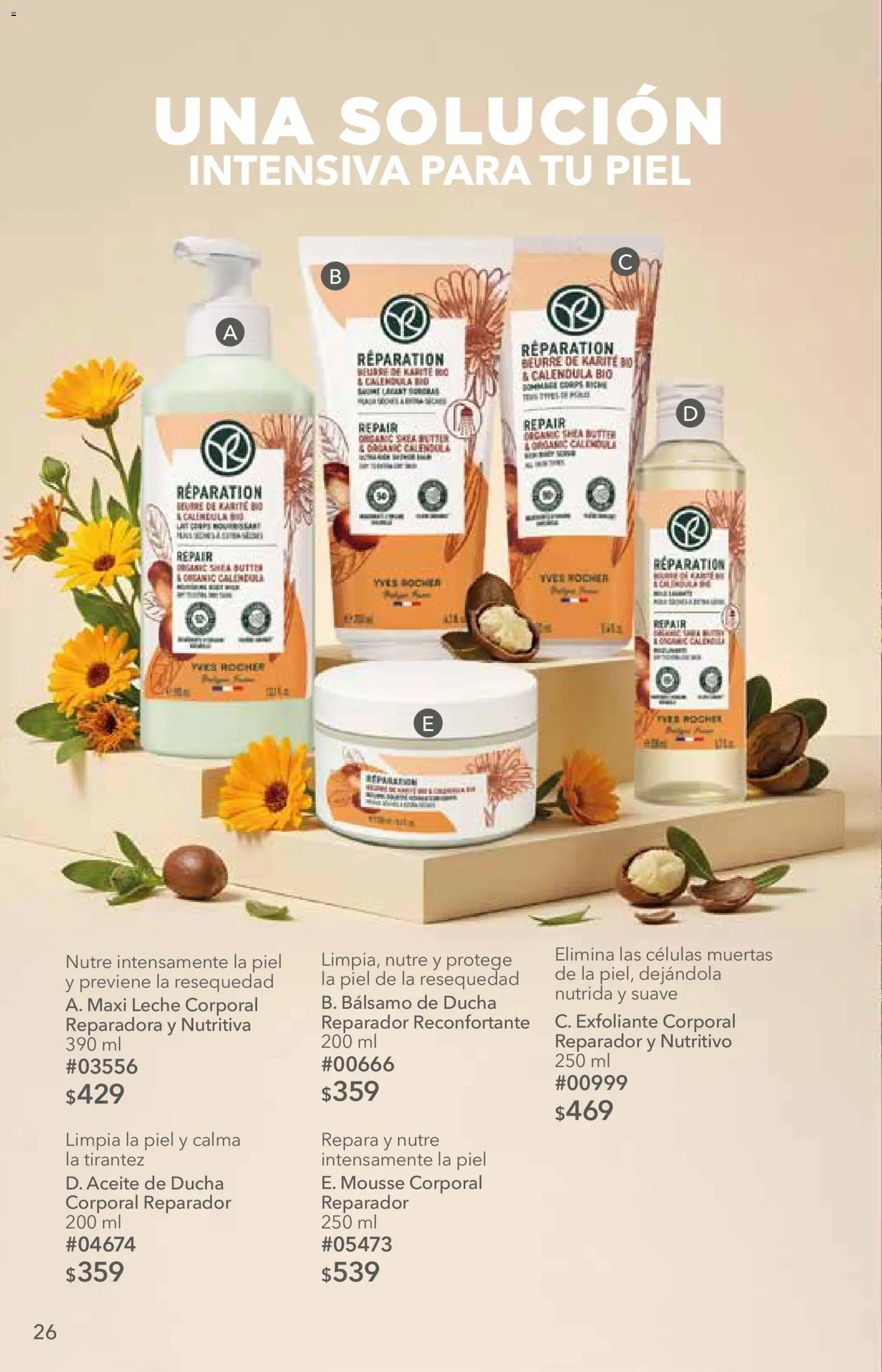 Nuevas ofertas de Yves Rocher válidas en toda la República Mexicana desde el 06/10/2026. ¡Encuentra las mejores ofertas en Yves Rocher campaña 14 2026! | Página: 26 | Productos: Exfoliante corporal, Leche, Aceite, Bálsamo