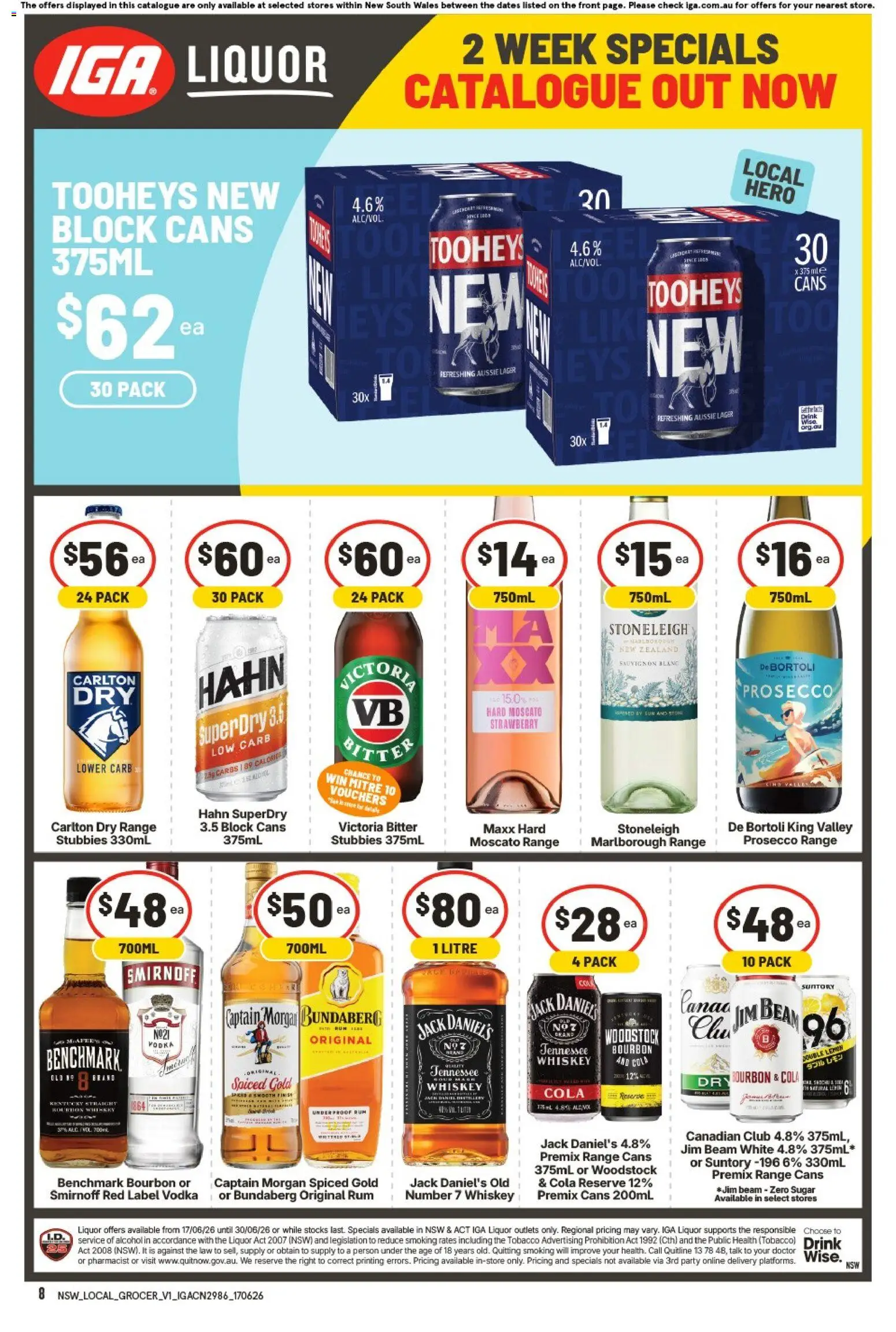 IGA catalogue - valid from 17.06.2026 | Page: 2 | Products: Vodka, Whiskey, Sugar, Lemon