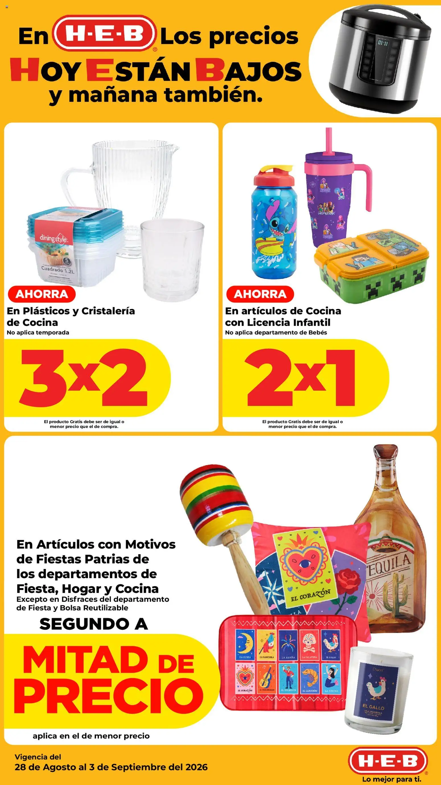 Nuevas ofertas de H-E-B válidas en toda la República Mexicana desde el 28/08/2026. ¡Encuentra las mejores ofertas en H-E-B folleto! | Página: 19 | Productos: Bolsa, Vela, Cocina
