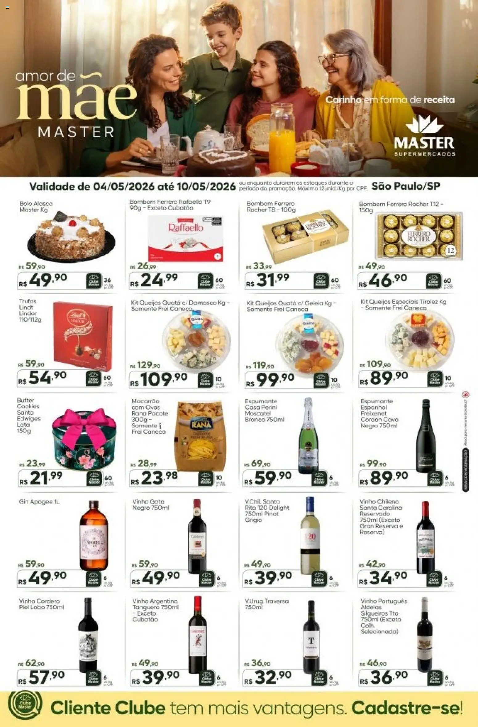 Master Folheto - válido de 04.05.2026 | Página: 1 | Produtos: Espumante, Caneca, Vinho, Bombom