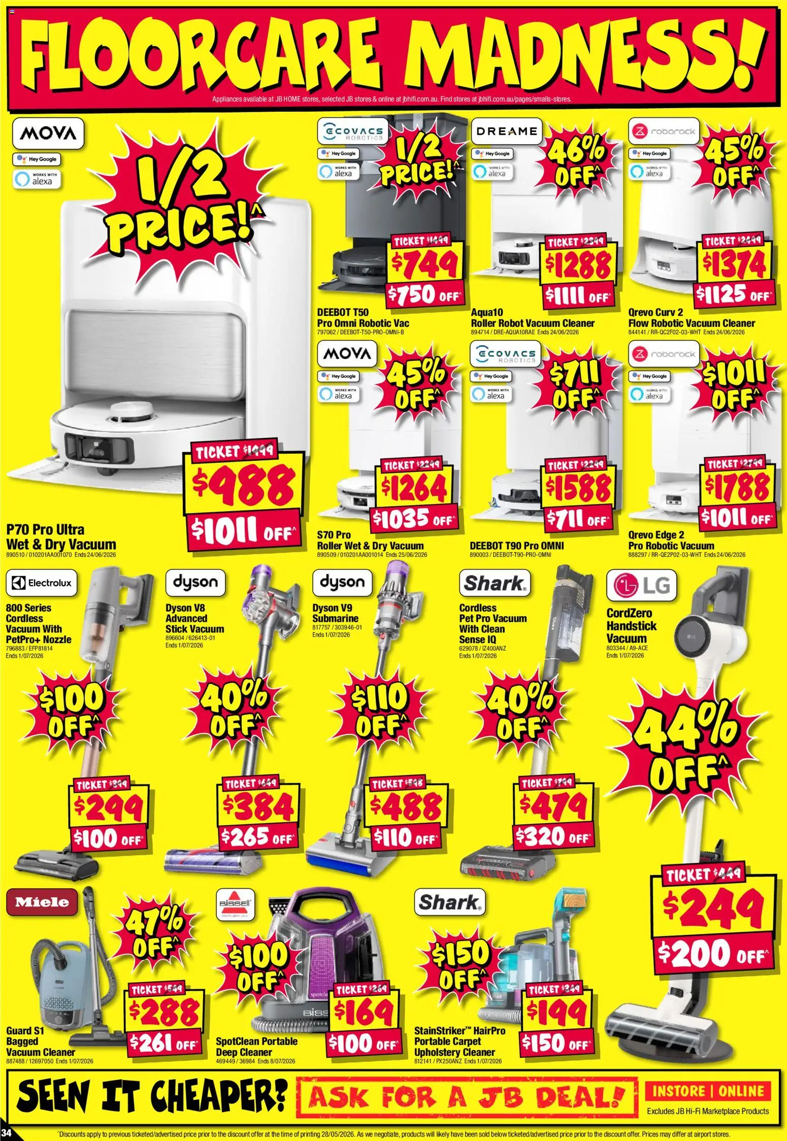 JB Hi-Fi catalogue - valid from 11.06.2026 | Page: 34 | Products: Carpet, Portable, Vacuum cleaner, Robot