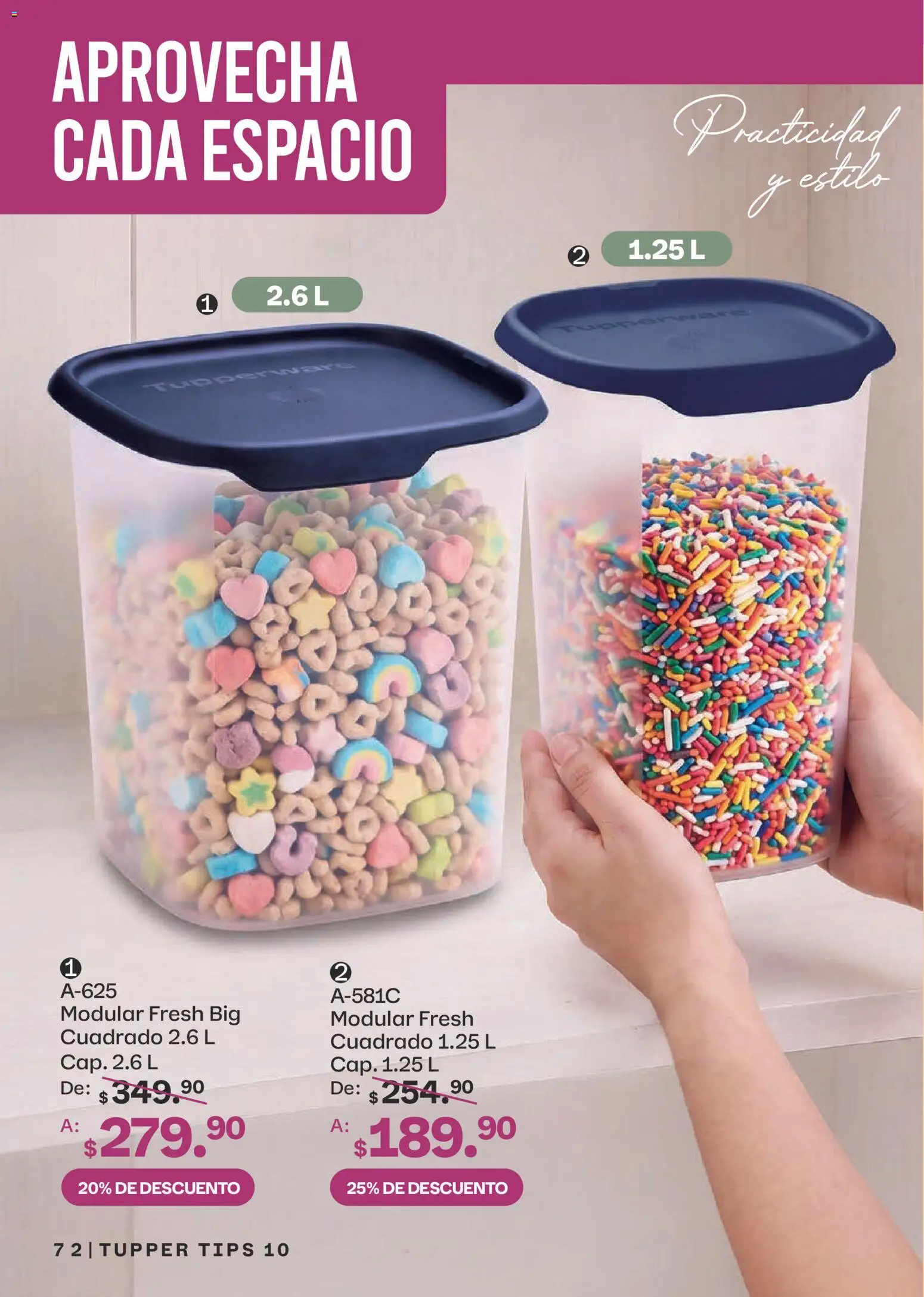 Nuevas ofertas de Tupperware válidas en toda la República Mexicana desde el 07/09/2026. ¡Encuentra las mejores ofertas en Tupperware catálogo! | Página: 72 | Productos: Tupper, Modular