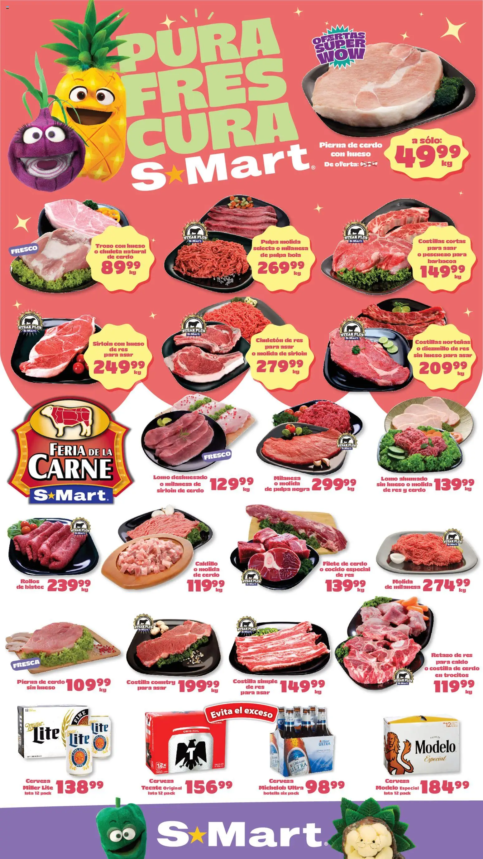 Nuevas ofertas de S-Mart válidas en toda la República Mexicana desde el 05.05.2026. ¡Encuentra las mejores ofertas en S-Mart folleto Ofertas de feria Matamoros! | Página: 1 | Productos: Milanesa, Cerdo, Res, Botella