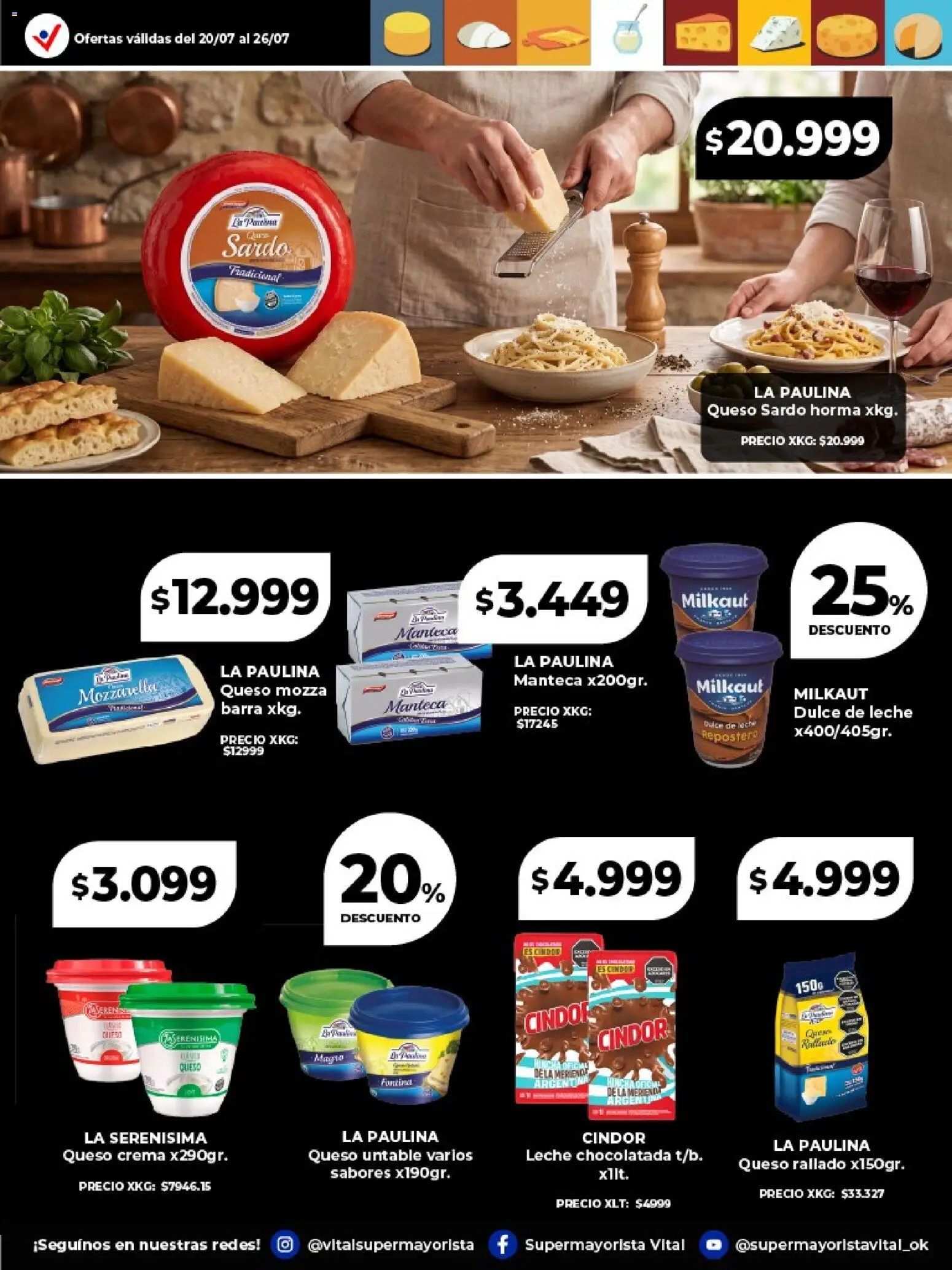 Vital - Especial de frescos │ válido desde el 20/07/2026 | Página: 4 | Productos: Queso crema, Leche, Manteca, Chocolatada