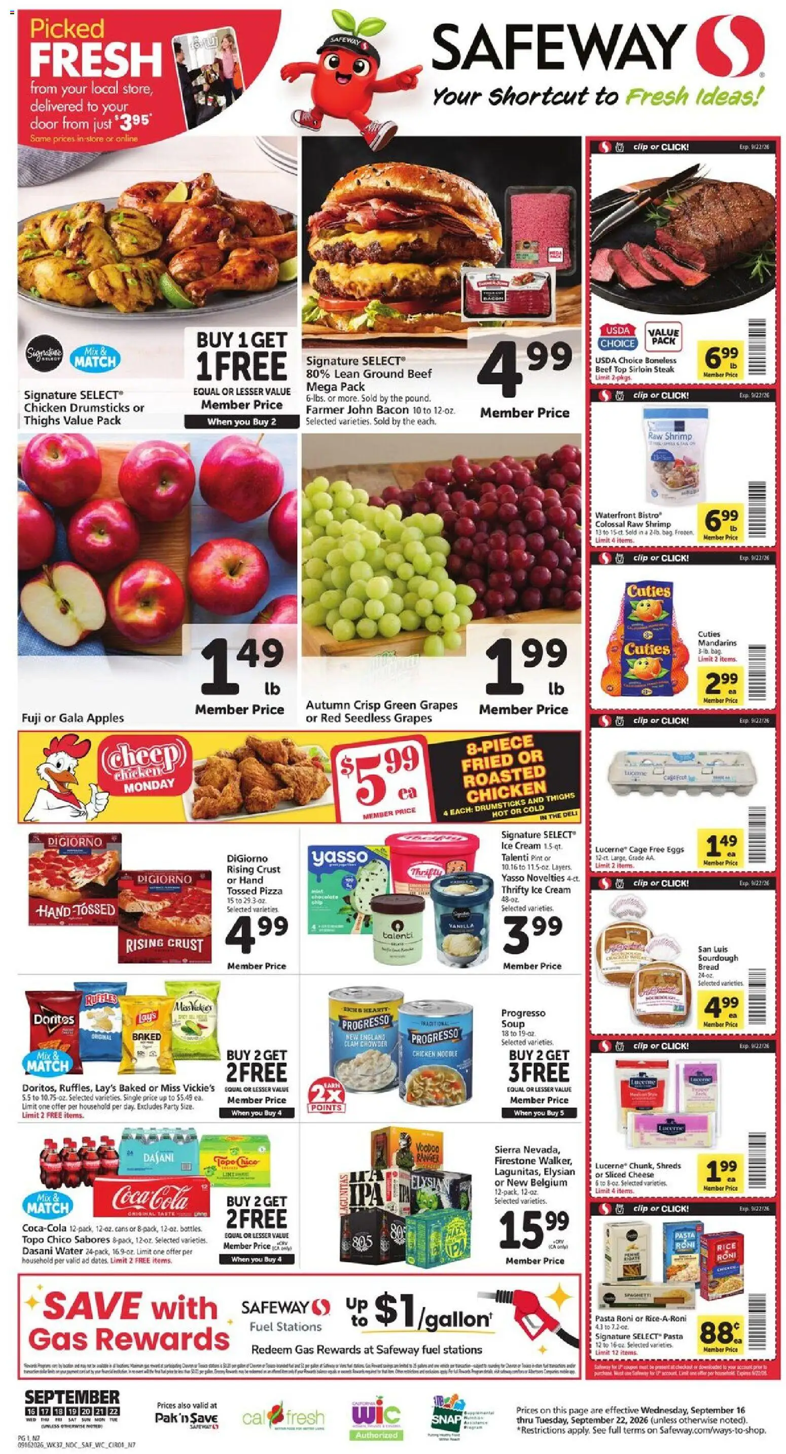 Safeway Wednesday, September 16 Price Drop