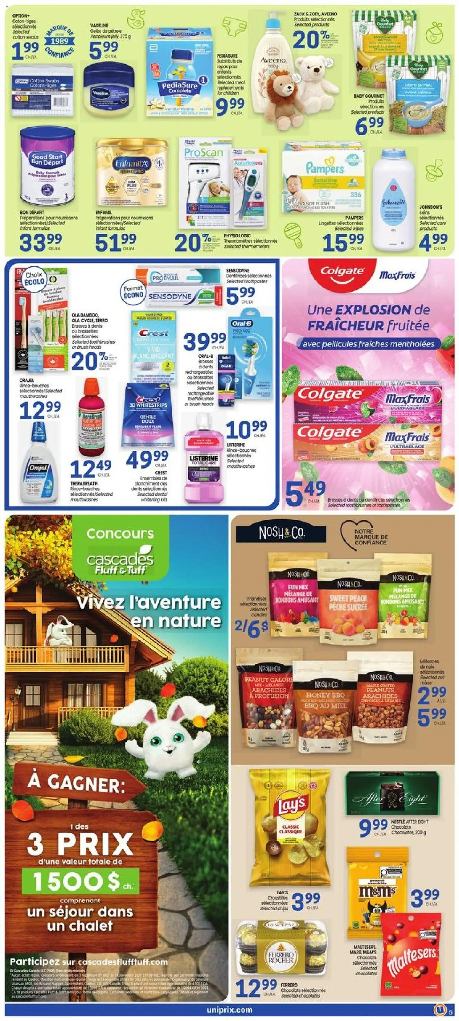 Uniprix flyer valid from Sep 24, 2026 | Page: 6 | Products: Chips, Brush, Honey, Cotton swabs