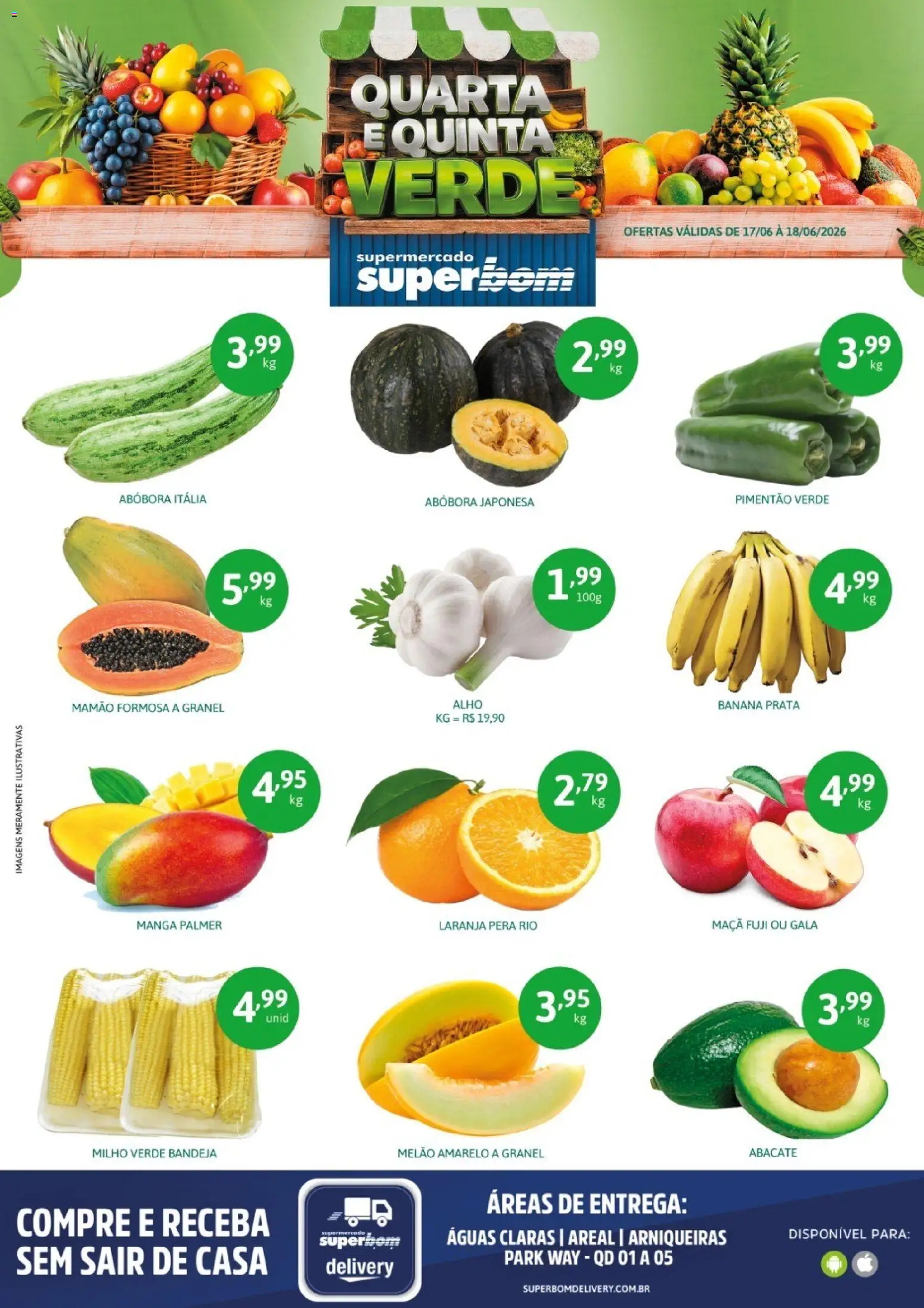 Superbom Folheto - válido de 17.06.2026 | Página: 1 | Produtos: Pera, Pimentão, Milho verde, Bandeja