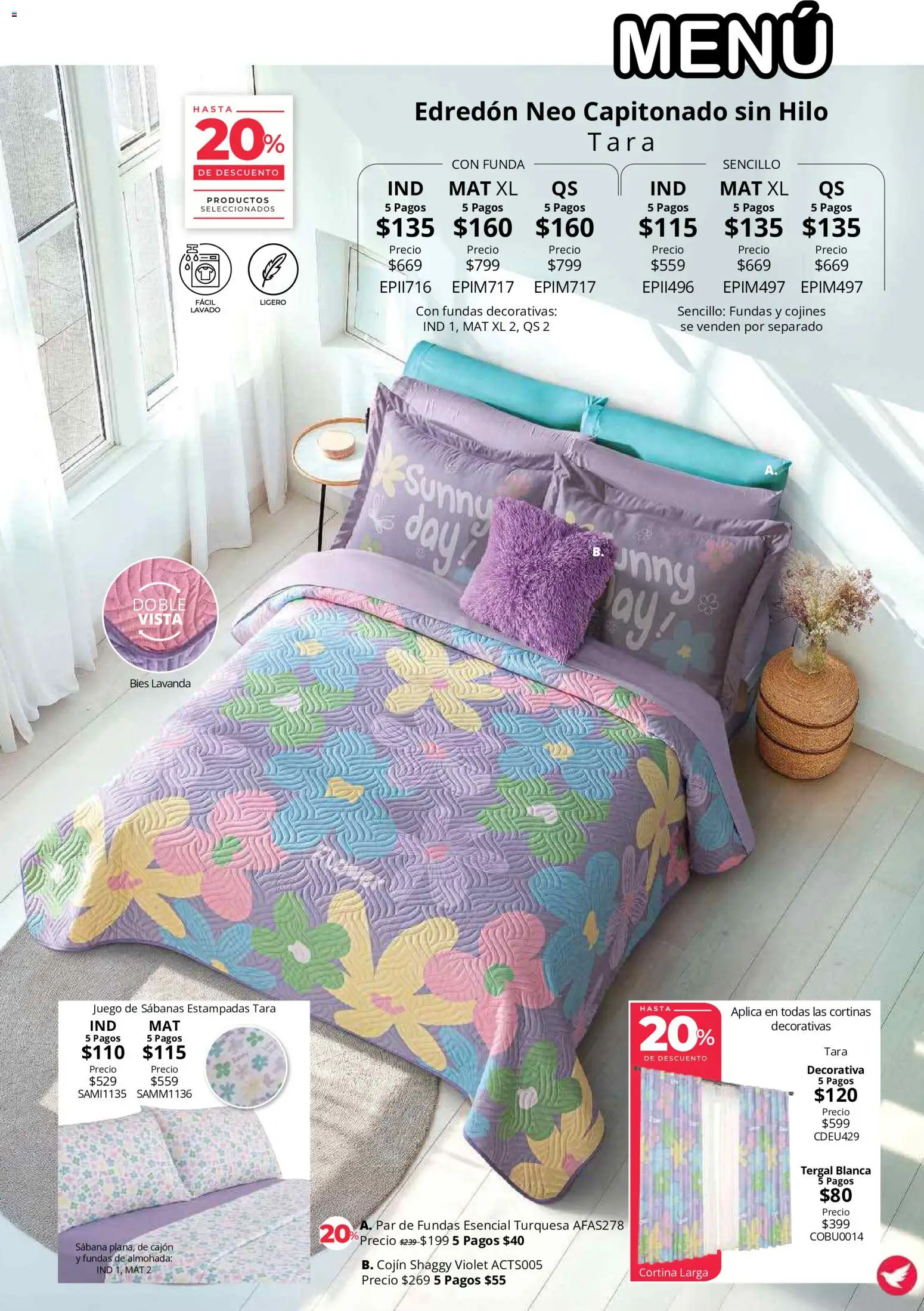 Nuevas ofertas de Colchas Concord válidas en toda la República Mexicana desde el 01/08/2026. ¡Encuentra las mejores ofertas en Colchas Concord catálogo! | Página: 86 | Productos: Juego, Almohada, Sabanas, Cortinas