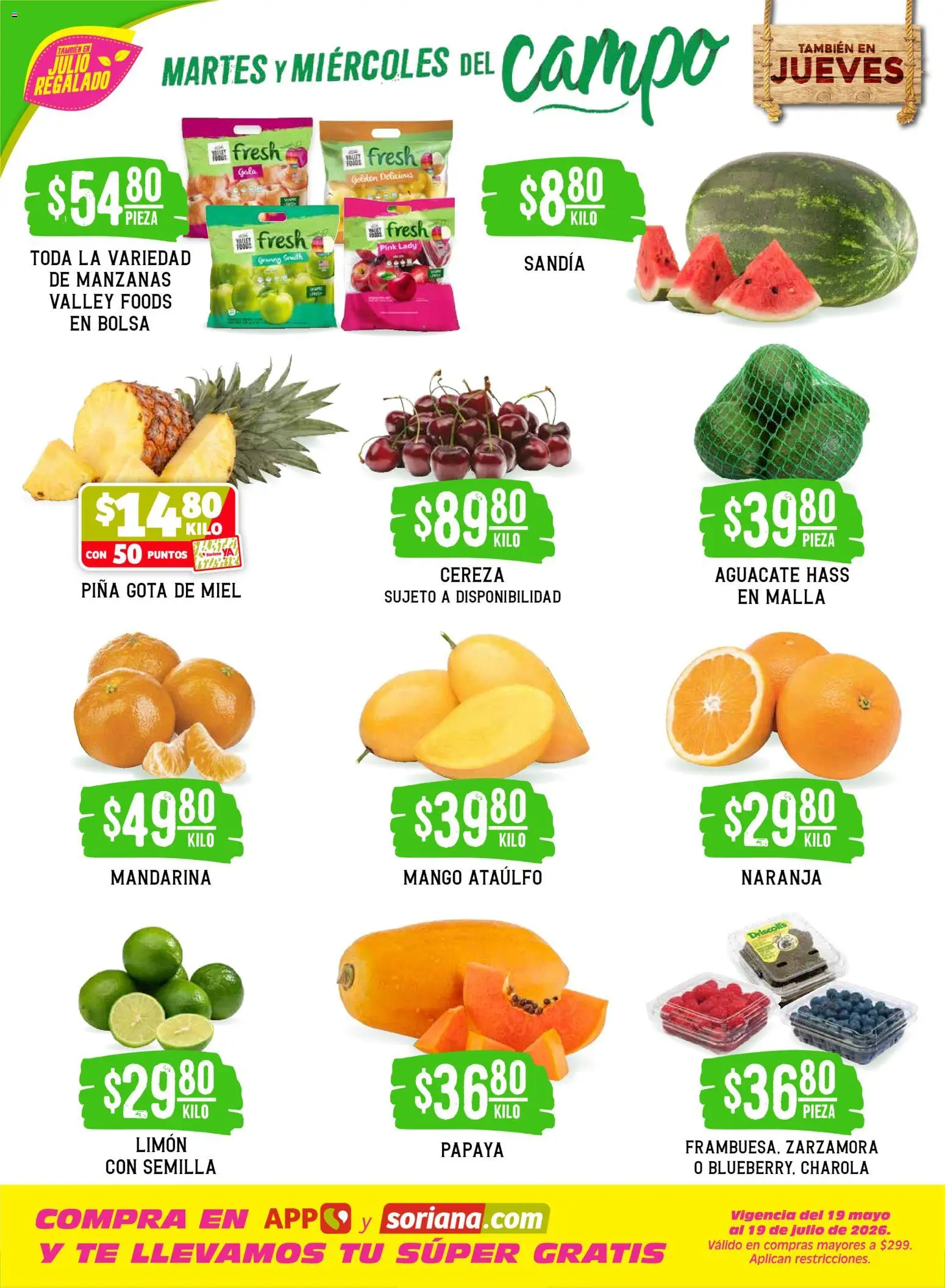 Nuevas ofertas de Soriana válidas en toda la República Mexicana desde el 30/06/2026. ¡Encuentra las mejores ofertas en Soriana Martes y Miércoles del Campo Súper: Saltillo y Torreón! | Página: 2 | Productos: Bolsa, Limón, Piña, Malla