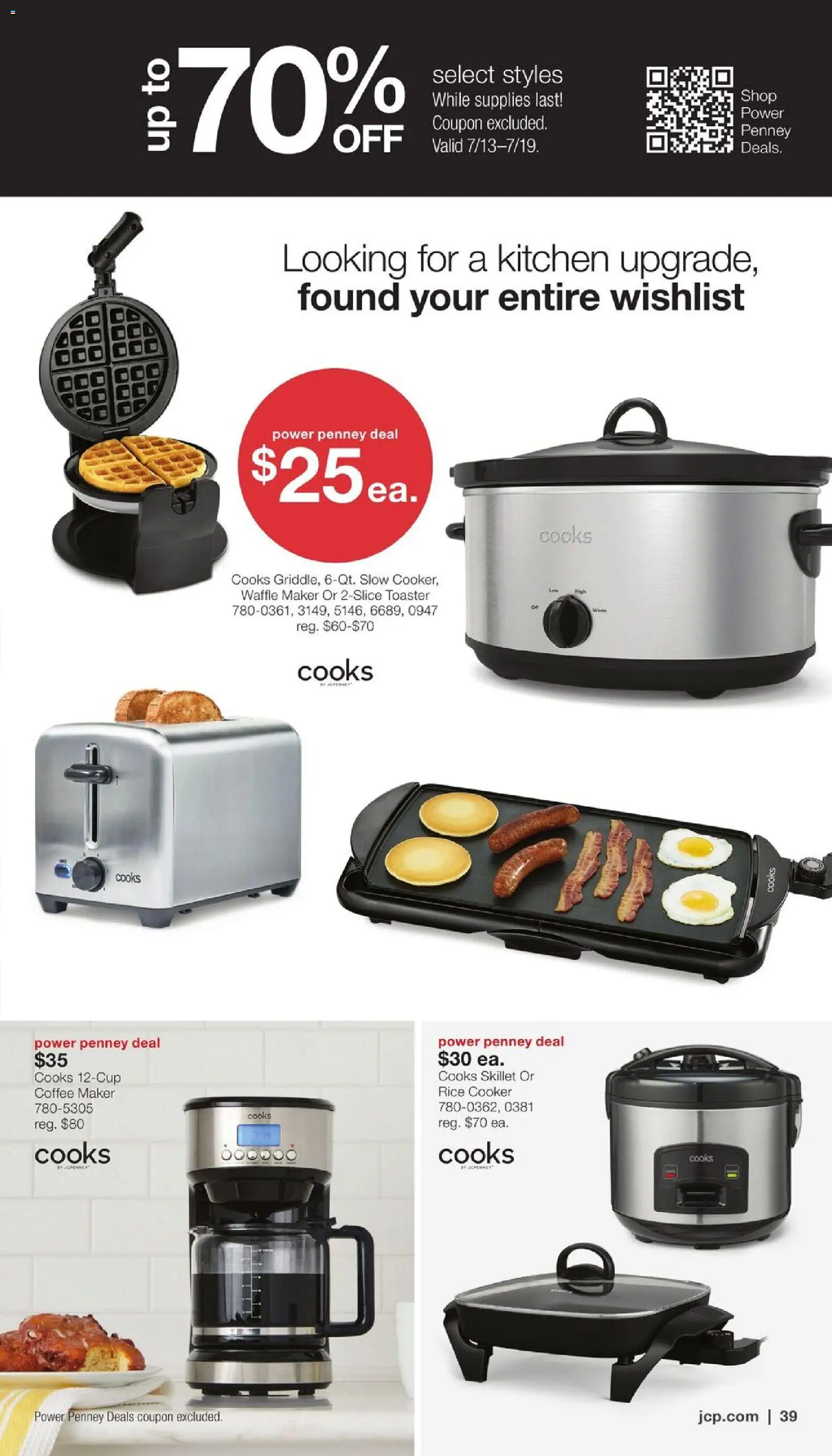 JCPenney Semi-Annual Home Sale - valid from 07/13/2026 | Page: 39 | Products: Waffle Maker, Rice, Rice Cooker, Coffee maker