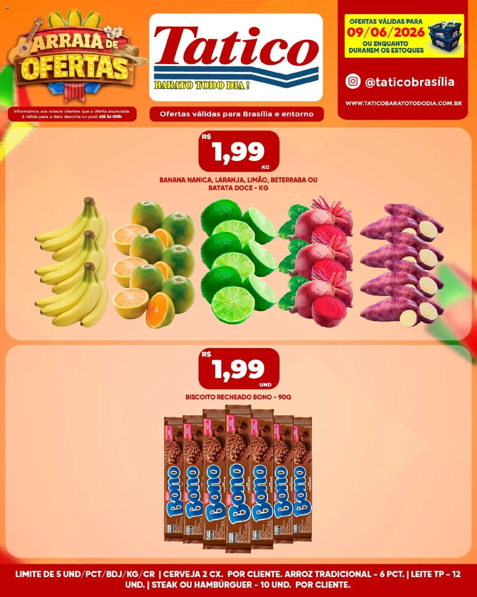 Tatico Folheto - válido de 10.06.2026 | Página: 21 | Produtos: Leite, Cerveja, Arroz, Hambúrguer