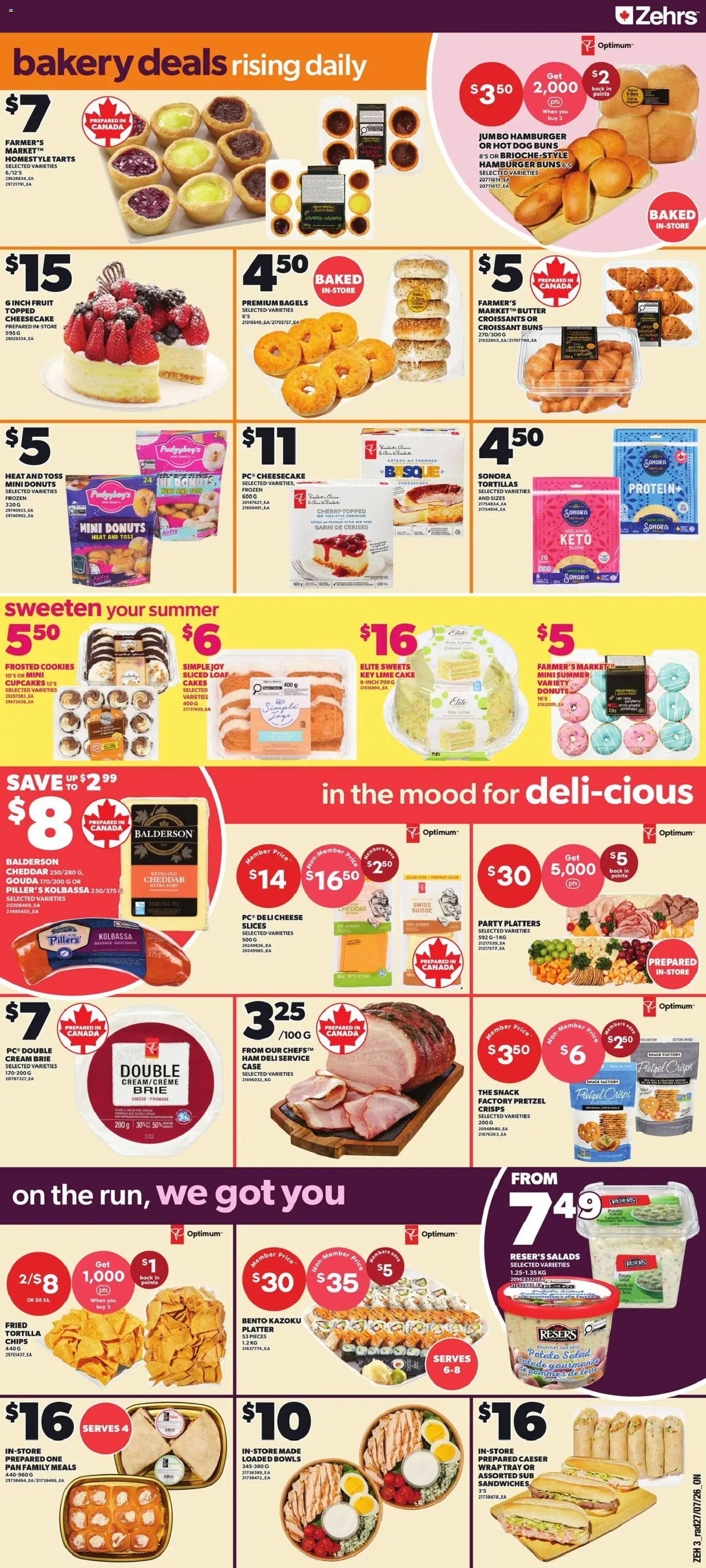 Zehrs flyer valid from Jul 30, 2026 | Page: 4 | Products: Lime, Croissant, Cheddar, Ham