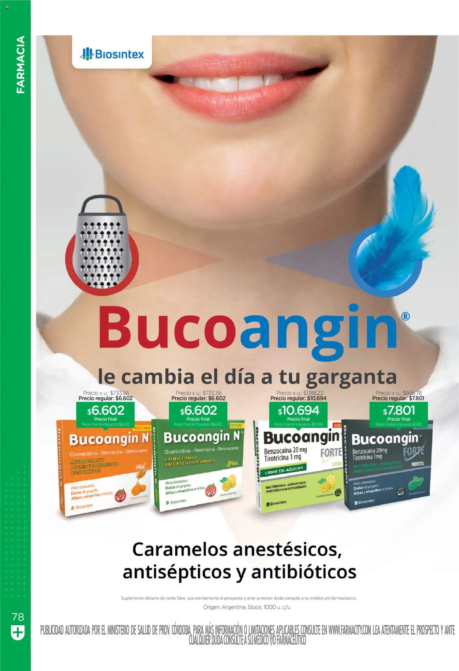 Farmacity catálogo │ válido desde el 01/09/2026 | Página: 78 | Productos: Suplemento dietario, Azucar, Miel, Limón
