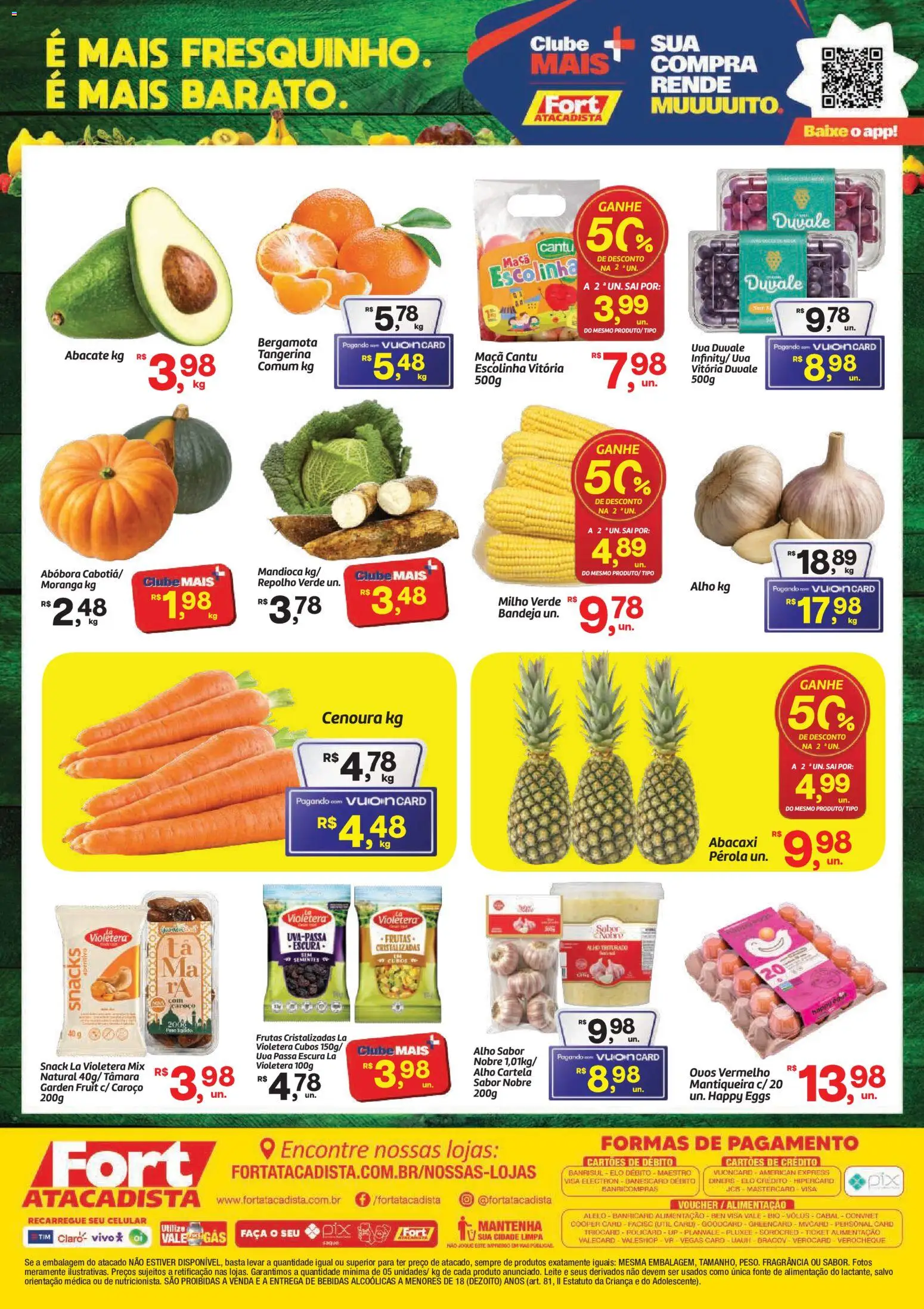 Fort Atacadista Folheto - válido de 16/09/2026 | Página: 2 | Produtos: Moranga, Uva, Leite, Faca