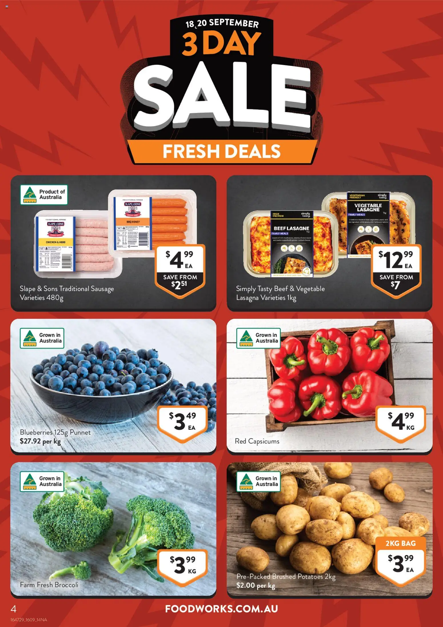 Foodworks catalogue - valid from 16/09/2026 | Page: 4 | Products: Honey, Chicken, Sausage, Blueberries