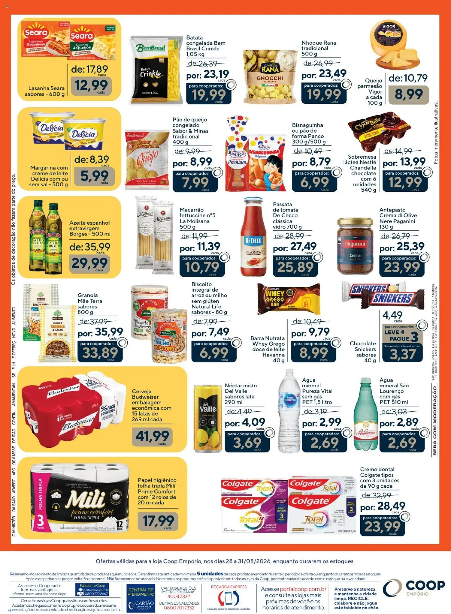 Coop Folheto - válido de 28/08/2026 | Página: 2 | Produtos: Pão, Arroz, Água, Batata