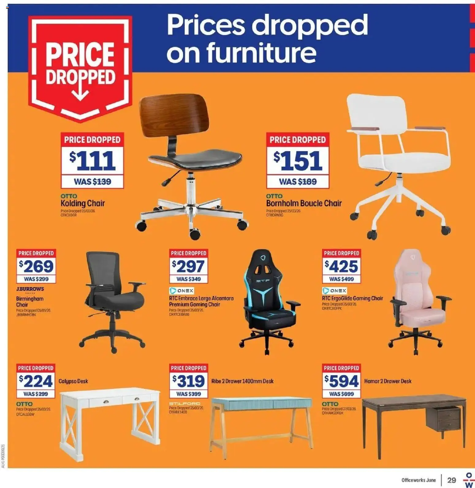 Officeworks catalogue - valid from 27.05.2026 | Page: 29 | Products: Chair, Desk, Drawer