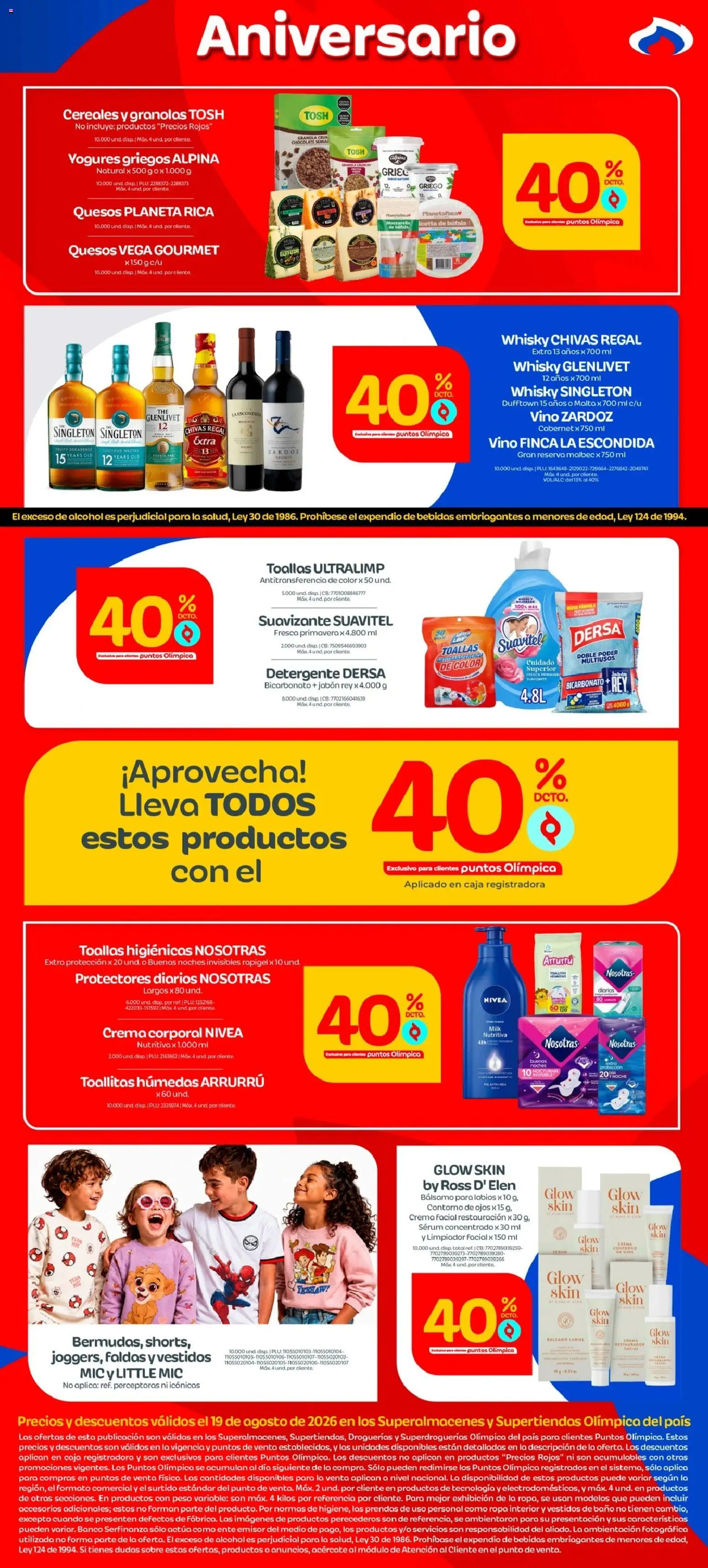 Olímpica revista - valida desde el 19/08/2026 | Página: 2 | Productos: Bálsamo labial, Banco, Suavizante, Vino