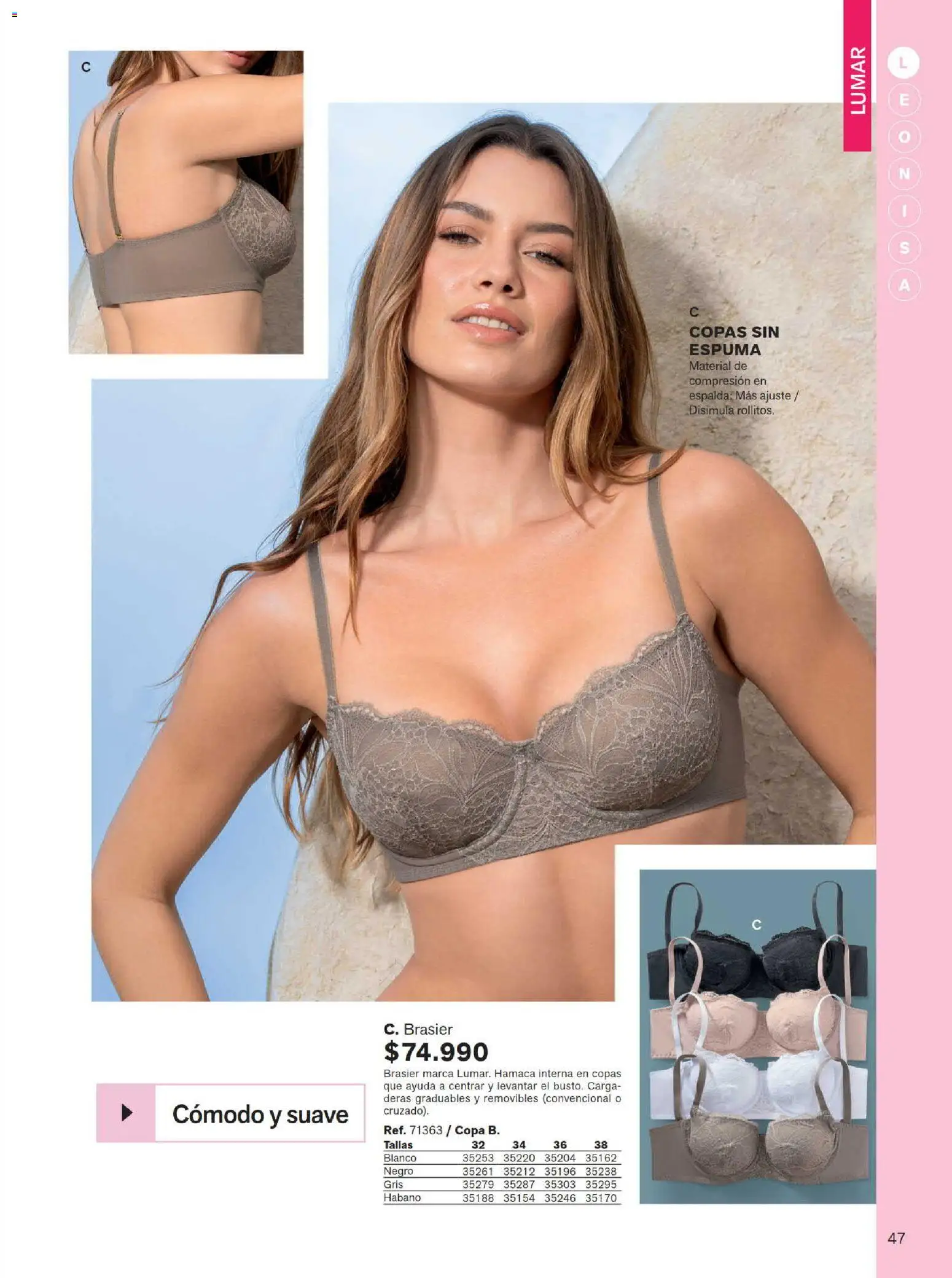 Leonisa revista - valida desde el 15/07/2026 | Página: 47 | Productos: Espuma, Brasier
