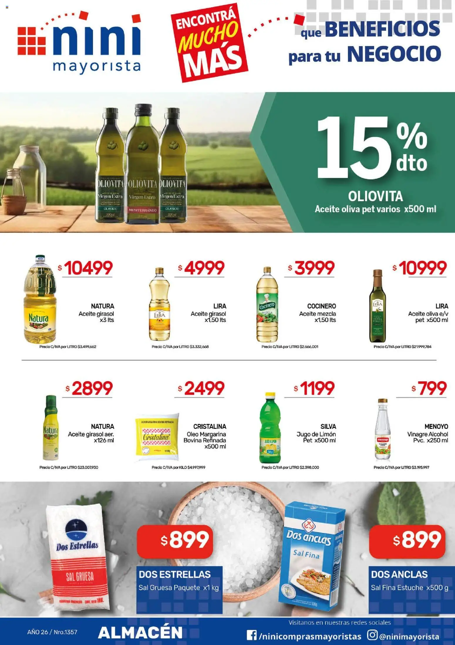NINI Mayorista ofertas │ válido desde el 27.04.2026 | Página: 20 | Productos: Vinagre, Sal, Oliva, Estuche