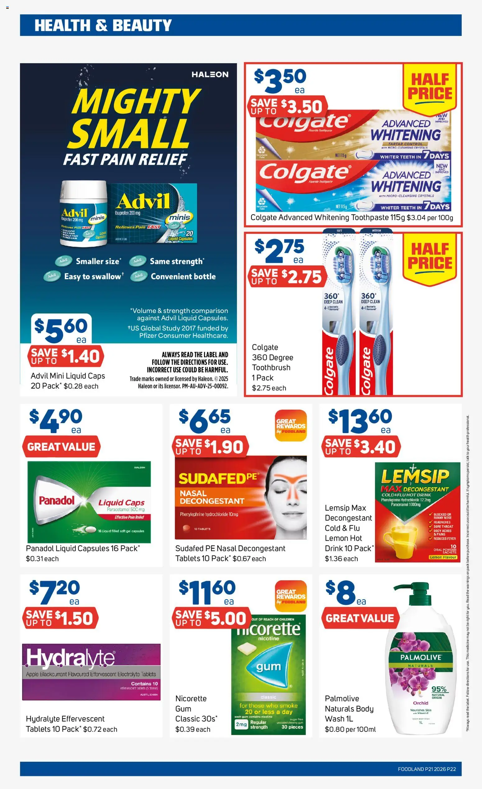 Foodland catalogue - valid from 20.05.2026 | Page: 22 | Products: Powder, Gum, Runny nose, Pain relief