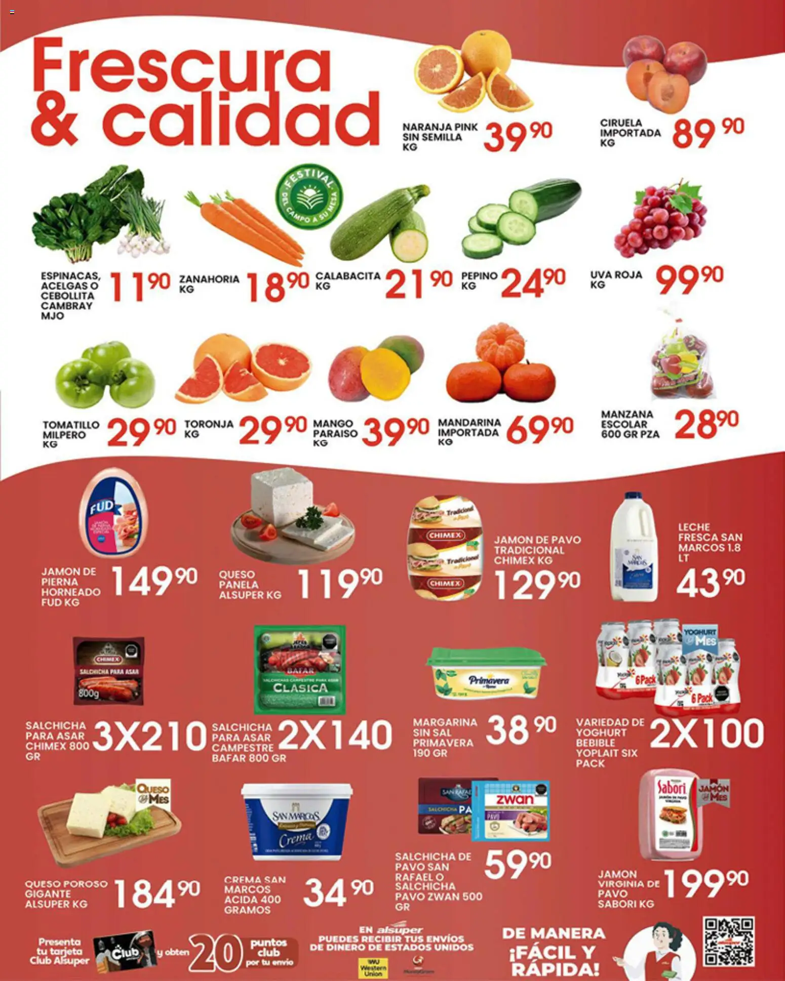 Nuevas ofertas de Alsuper válidas en toda la República Mexicana desde el 01.05.2026. ¡Encuentra las mejores ofertas en Alsuper folleto Zacatecas! | Página: 3 | Productos: Manzana, Queso, Toronja, Zanahoria