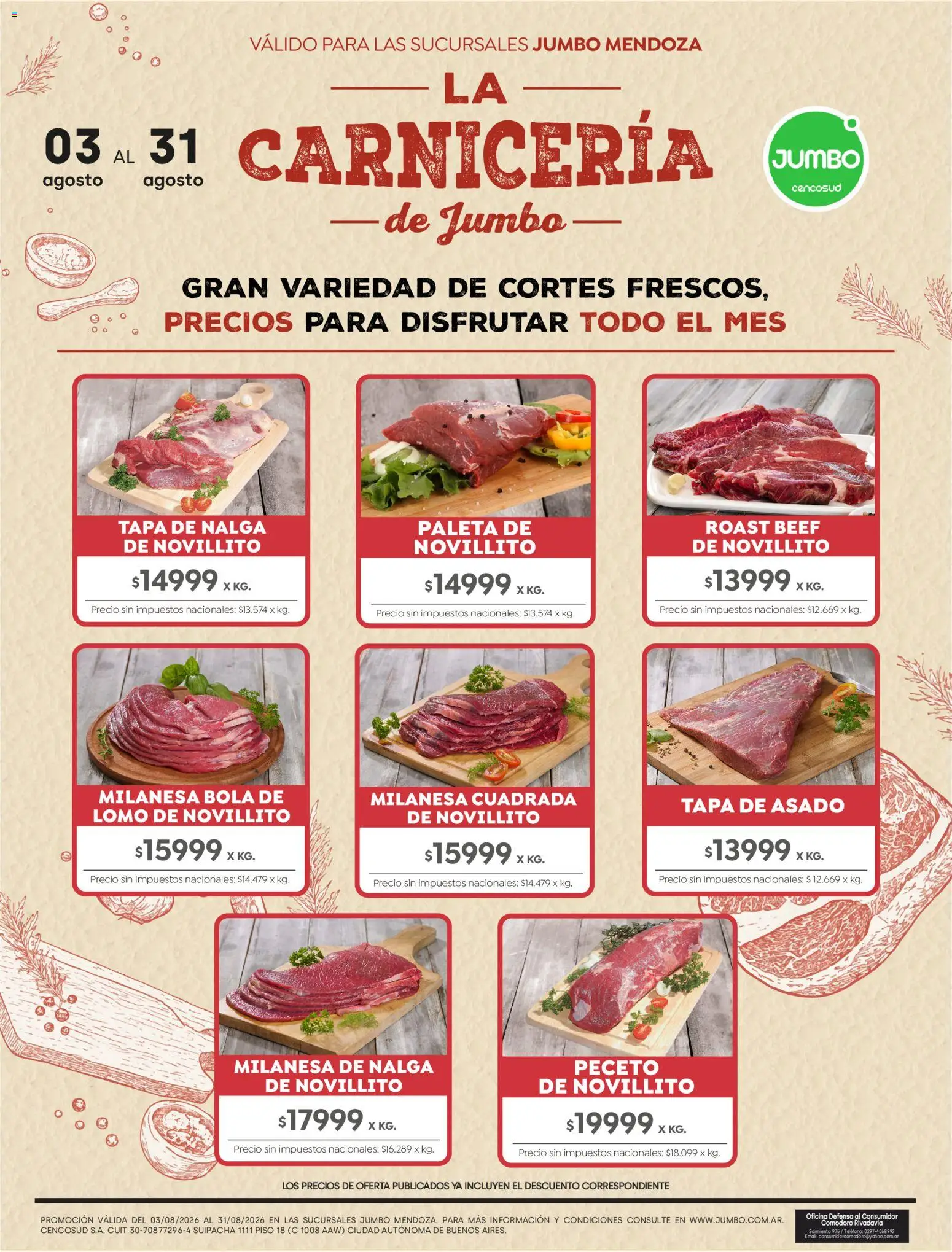 Jumbo - La Carnicería de Jumbo │ válido desde el 03/08/2026 | Página: 2 | Productos: Teléfono, Lomo, Milanesa, Paleta