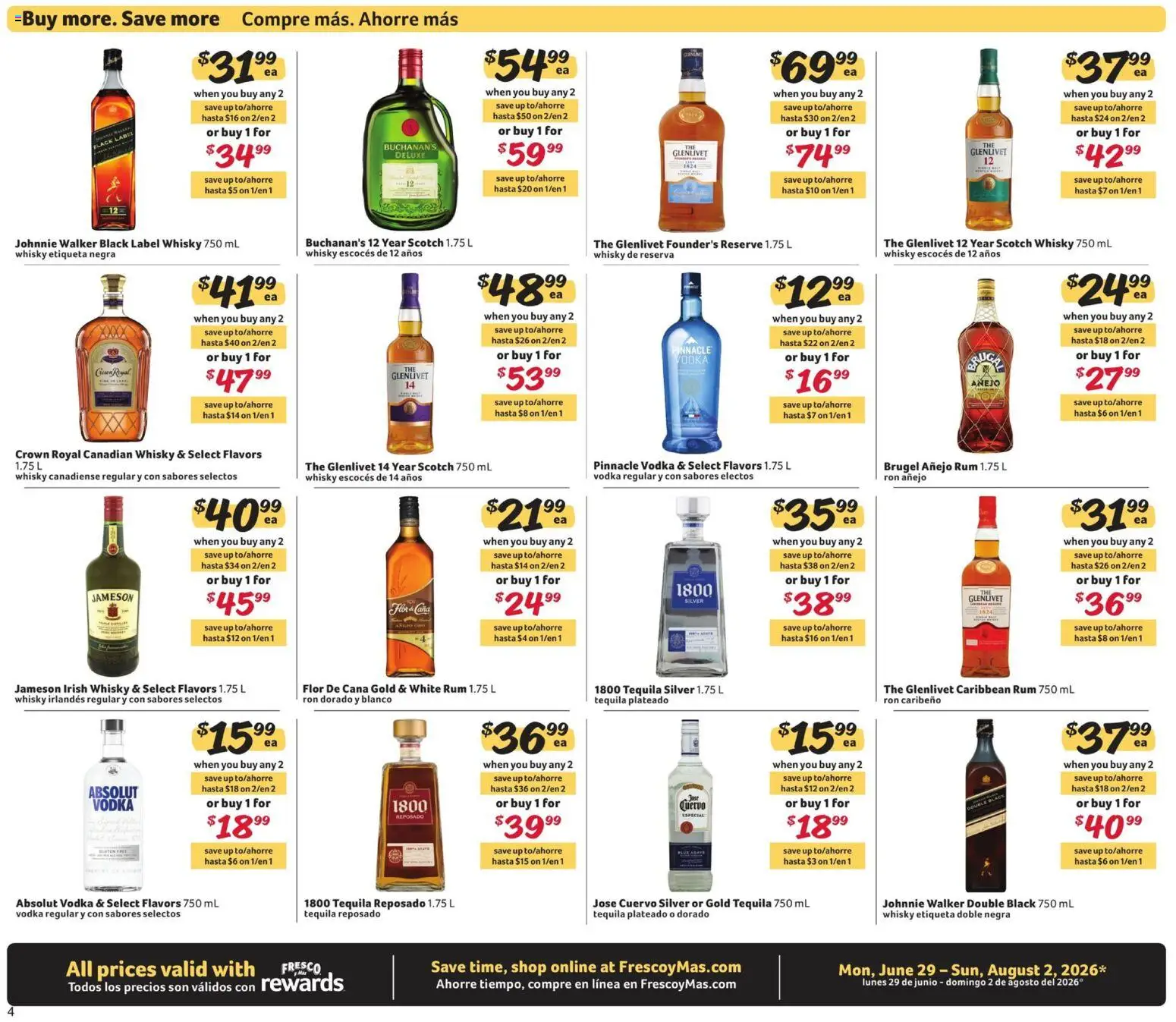 Fresco y Más Alcohol Flyer - valid from 06/29/2026 | Page: 4 | Products: Vodka