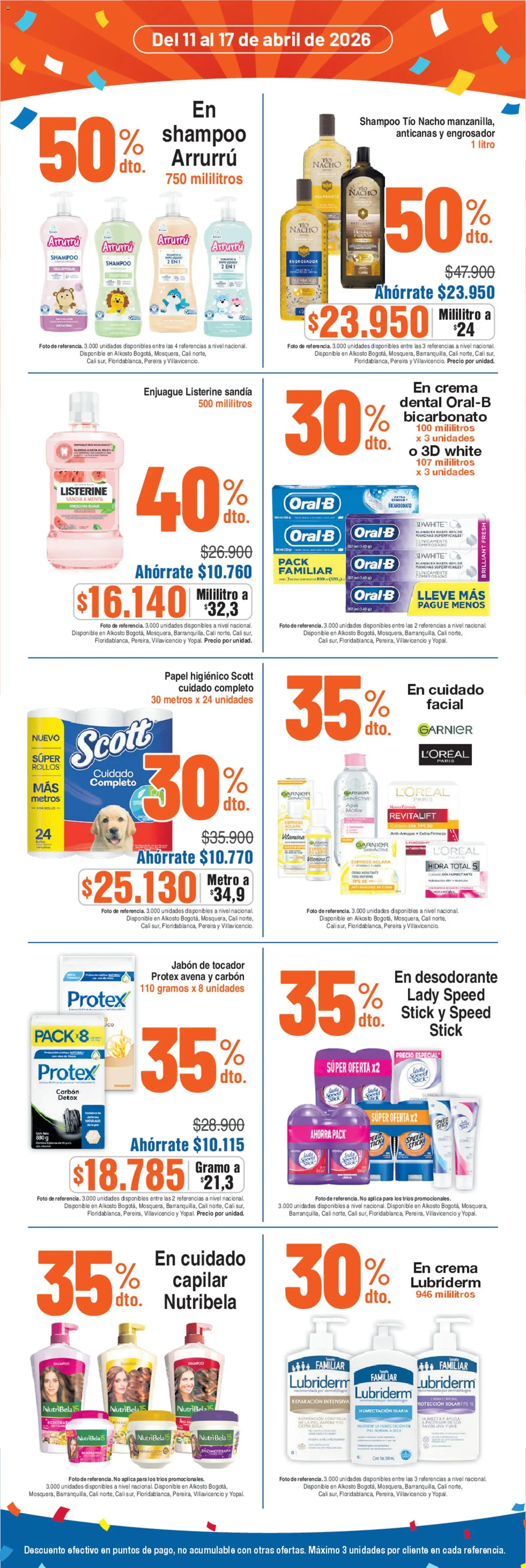 Alkosto revista - valida desde el 11.04.2026 | Página: 5 | Productos: Crema, Shampoo, Jabón, Papel higiénico