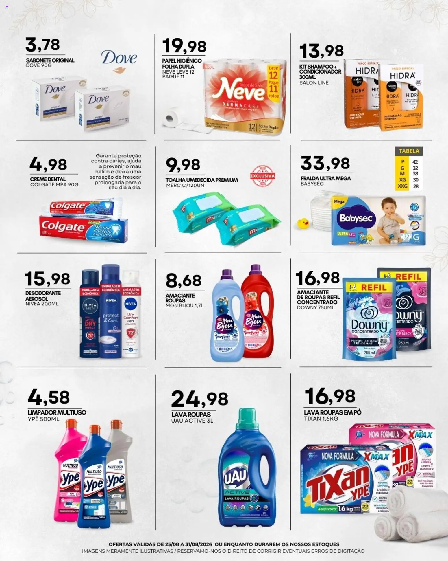 Mercadão Atacadista Folheto - válido de 25/08/2026 | Página: 11 | Produtos: Condicionador, Limpador multiuso, Toalha umedecida, Amaciante