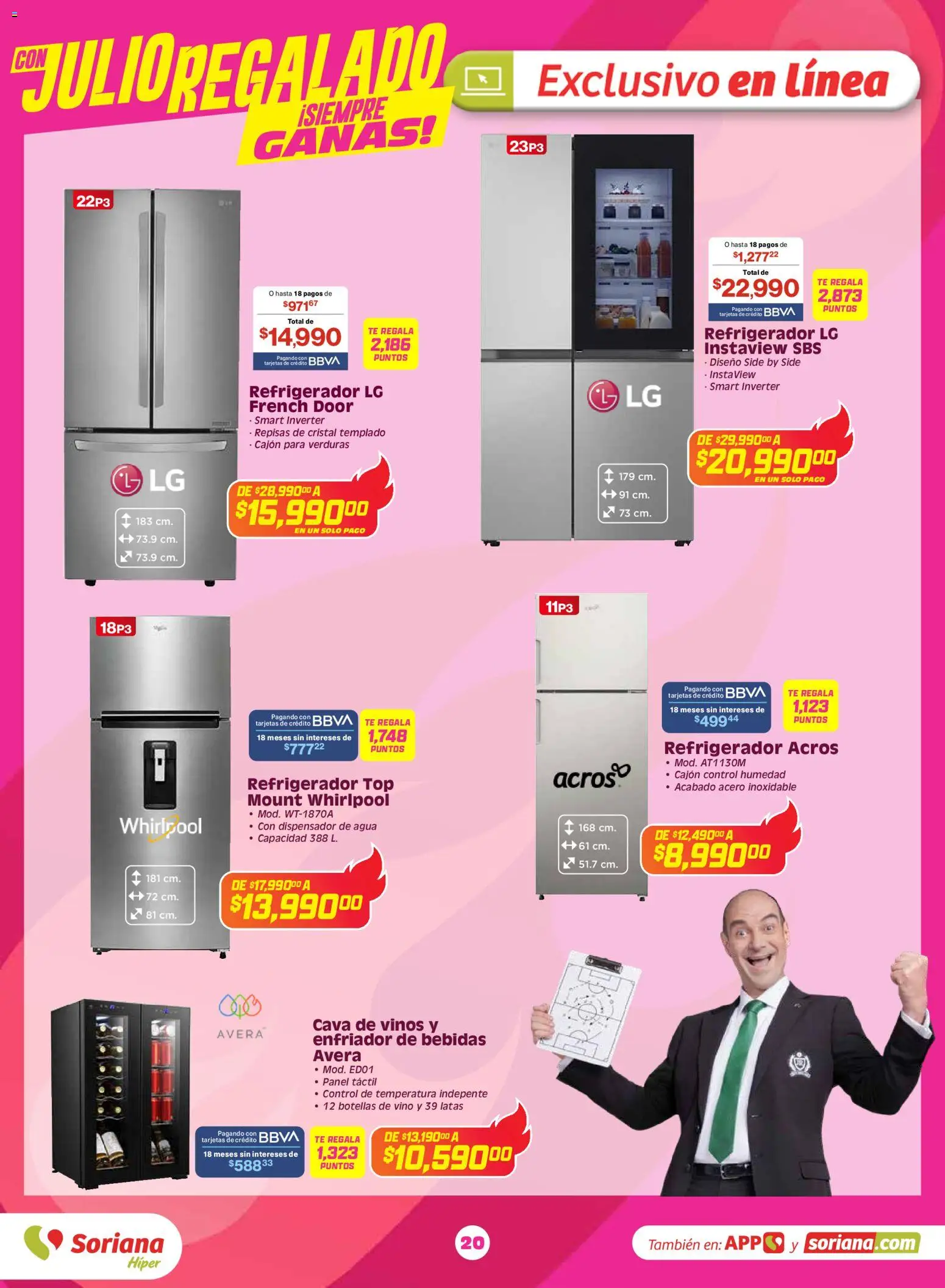 Nuevas ofertas de Soriana válidas en toda la República Mexicana desde el 03.06.2026. ¡Encuentra las mejores ofertas en Soriana Con Julio Regalado siempre ganas Híper Nacional! | Página: 19 | Productos: Cava, Top, Vino, Té