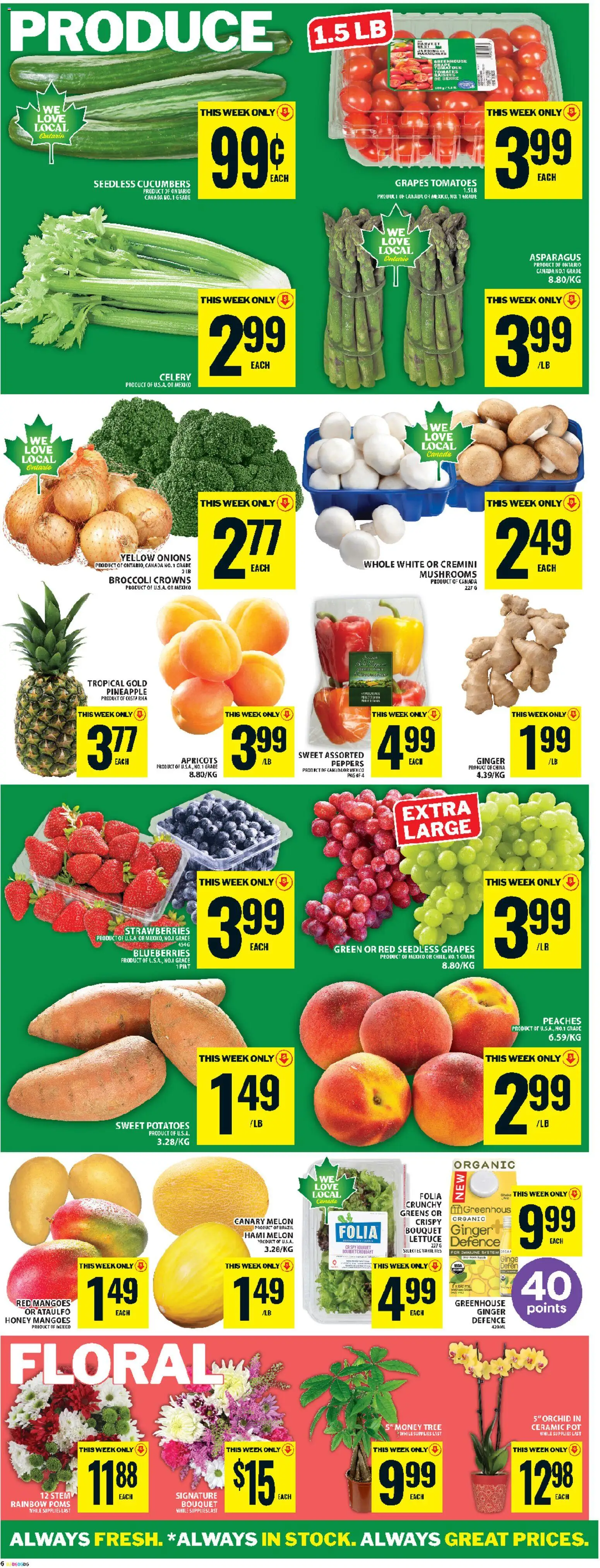 Food Basics flyer valid from 28.05.2026 | Page: 9 | Products: Pineapple, Cucumbers, Potatoes, Tomatoes