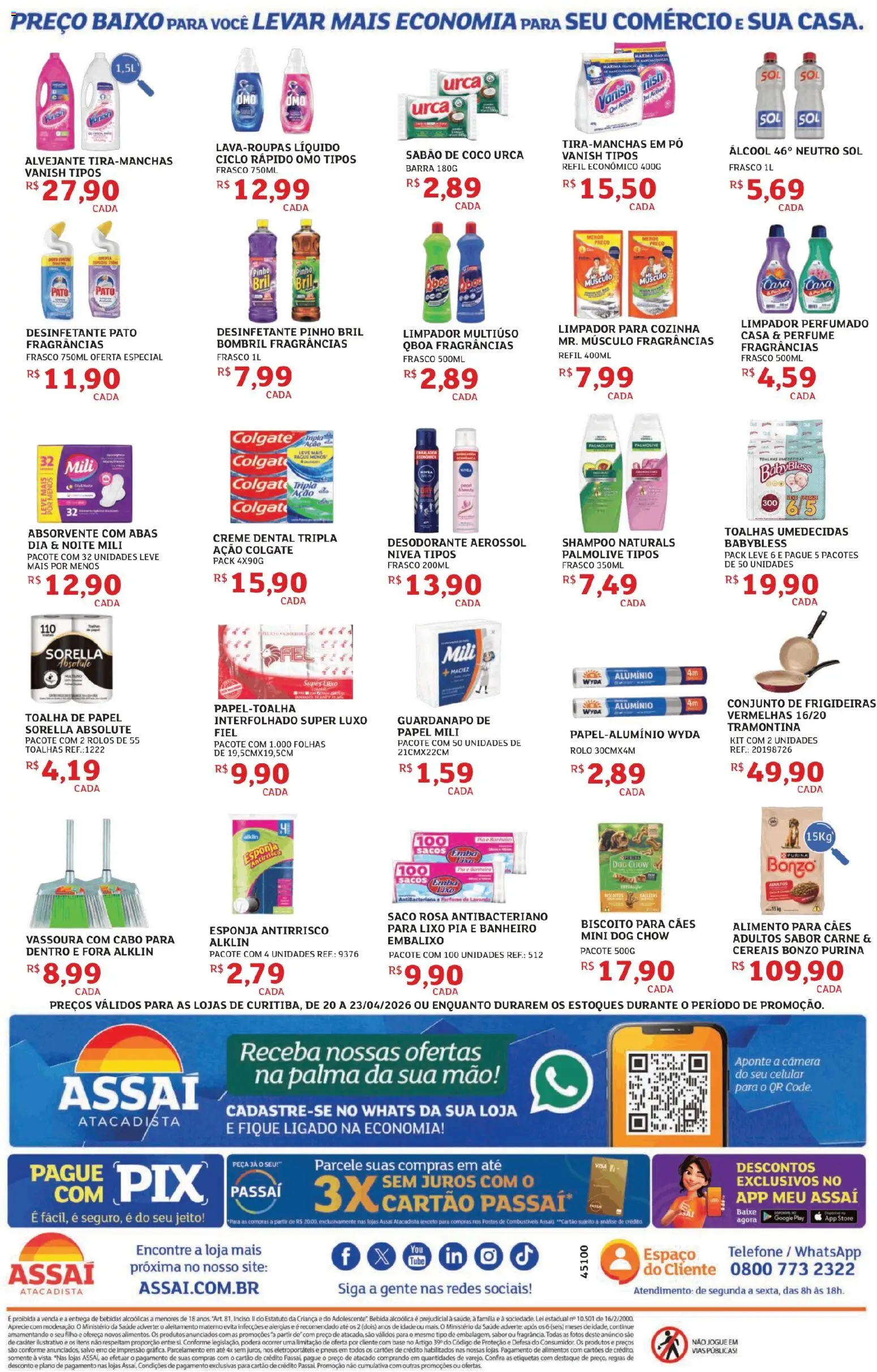 Assaí Atacadista Folheto - válido de 20.04.2026 | Página: 4 | Produtos: Limpador multiuso, Desodorante, Base, Carne