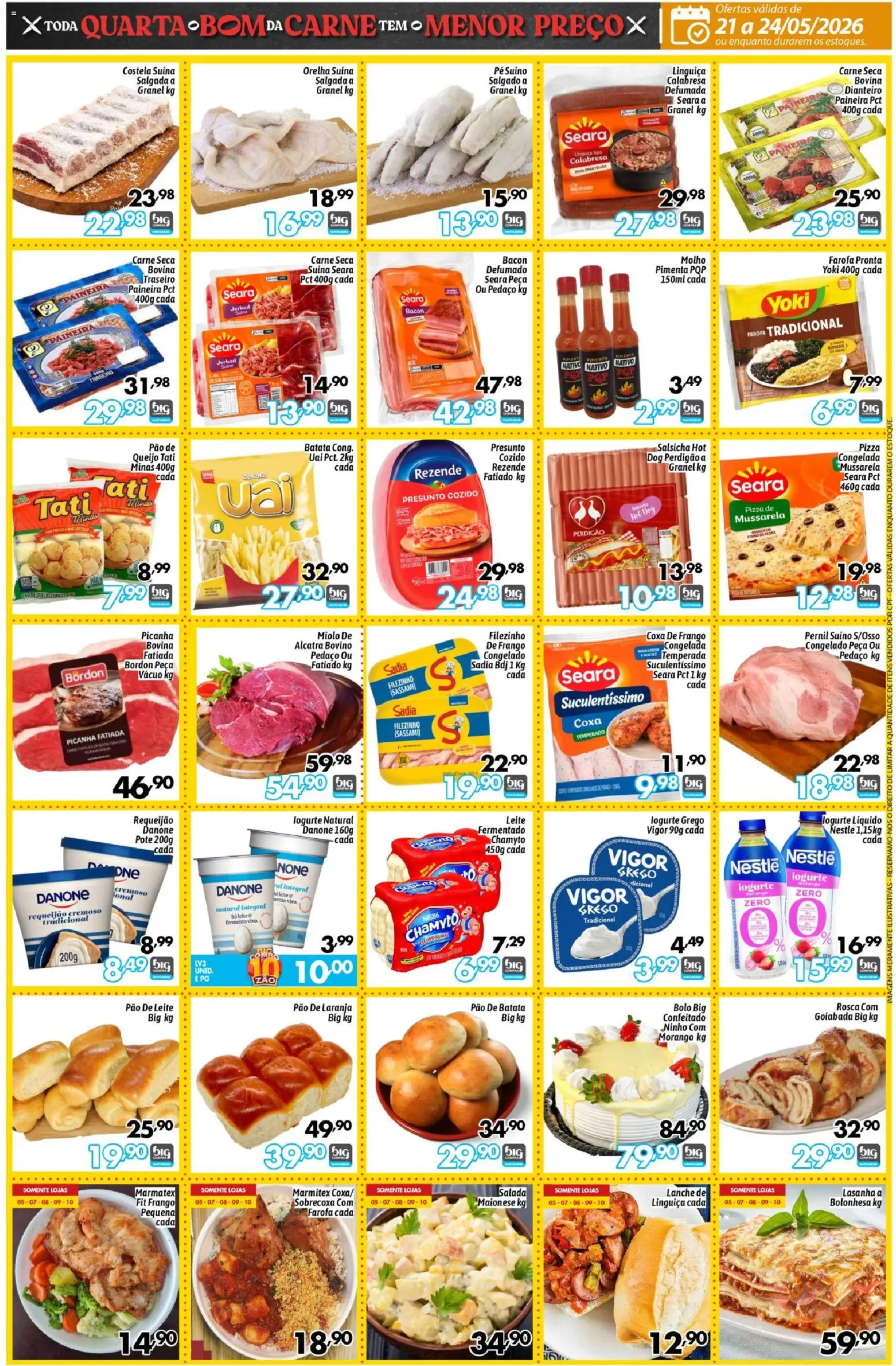 Big Compra Folheto - válido de 21.05.2026 | Página: 3 | Produtos: Picanha, Leite, Pão, Mussarela