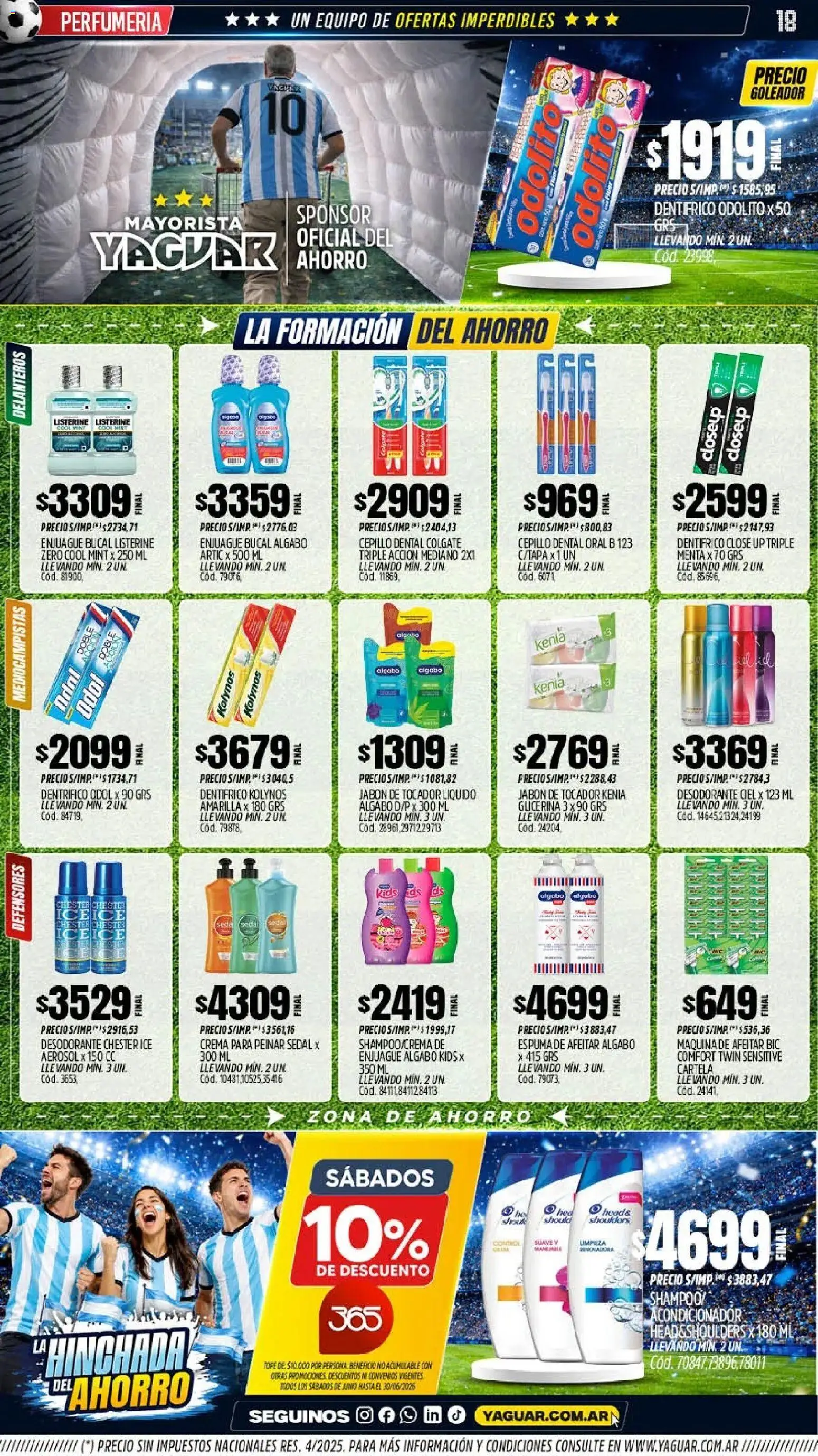 Yaguar - Oferta Semanal Neuquen │ válido desde el 01.06.2026 | Página: 18 | Productos: Acondicionador, Espuma de afeitar, Jabón, Enjuague bucal