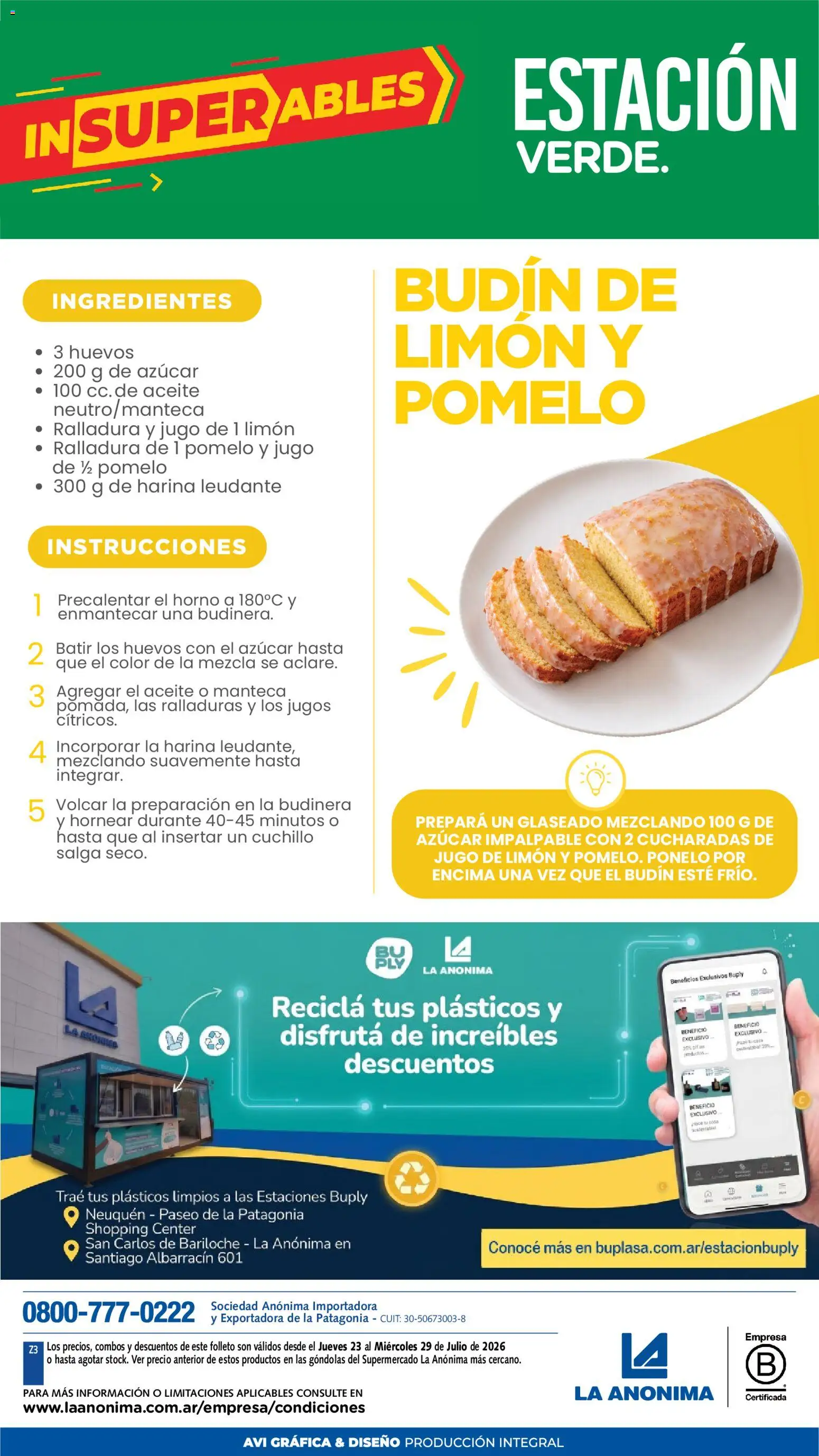 La Anonima - Catálogo Frescos │ válido desde el 23/07/2026 | Página: 8 | Productos: Harina, Azucar, Aceite, Budín
