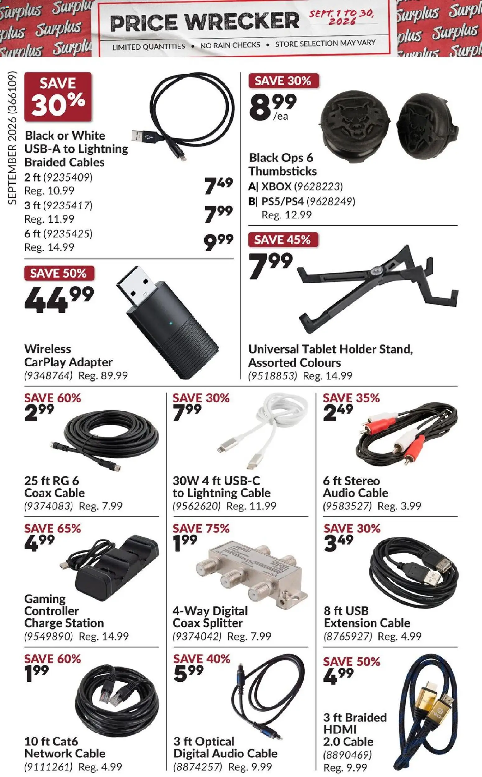 Princess Auto flyer valid from Sep 1, 2026 | Page: 15 | Products: Audio, Cable, Xbox, Adapter