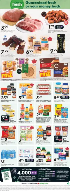 Preview of Sobeys weekly flyer / circulaire from shop Sobeys valid from 18.06.2026 | Page: 4 | Products: Cookies, Chicken wings, Toothpaste, Eggs