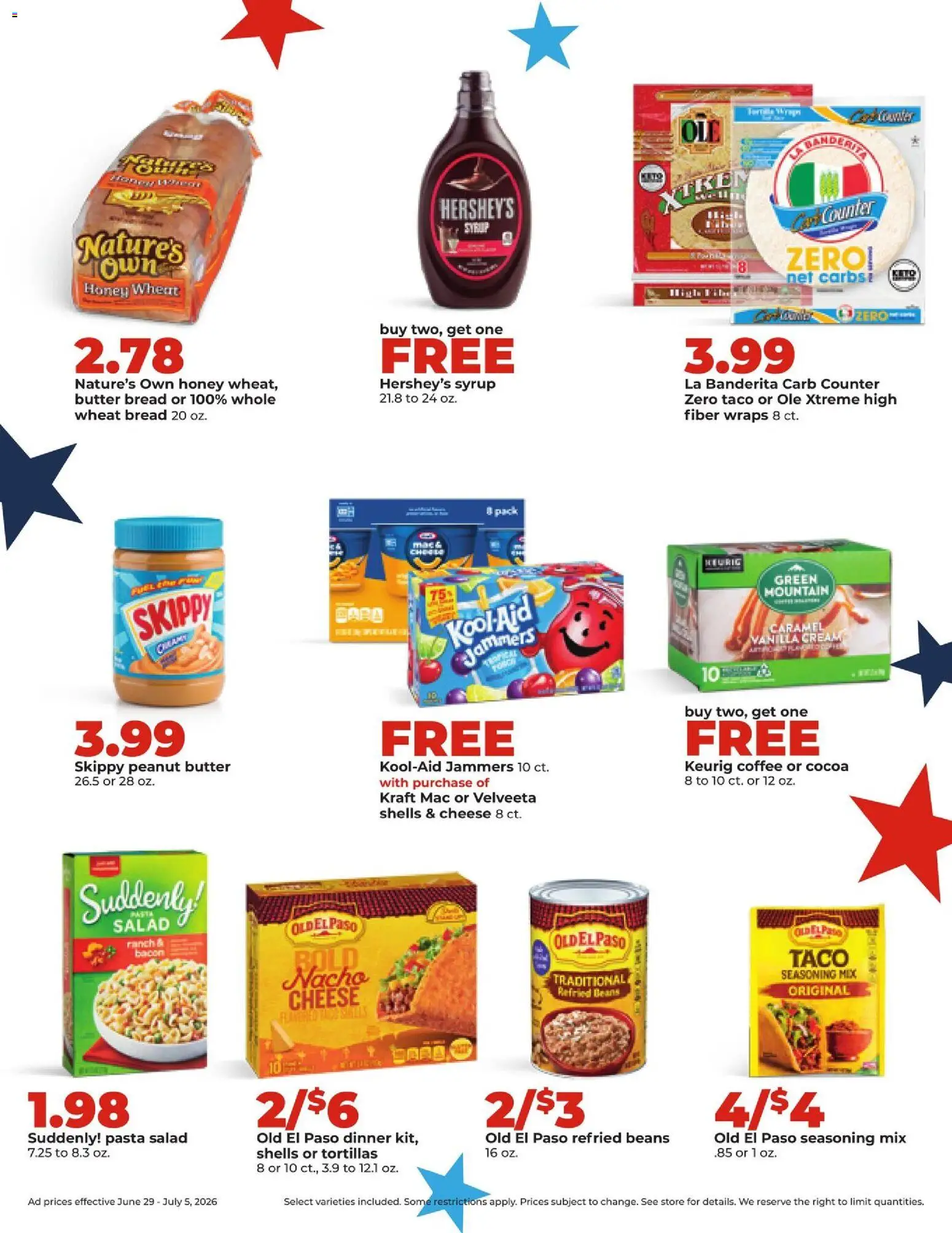 HyVee Weekly Ad - valid from 06/29/2026 | Page: 25 | Products: Butter, Cheese, Coffee, Pasta