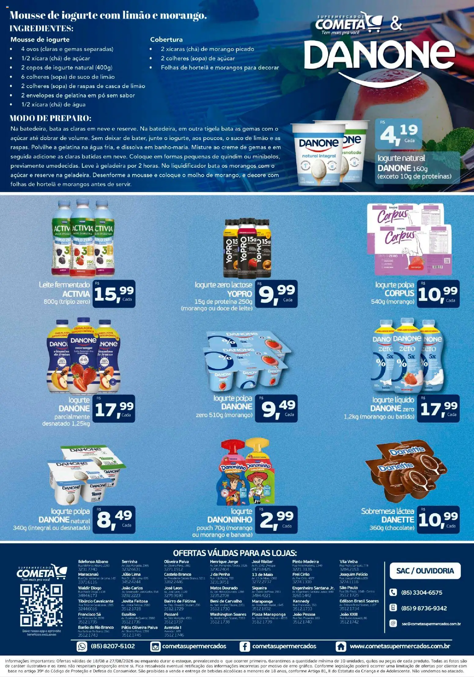 Cometa Supermercados Folheto - válido de 18/08/2026 | Página: 2 | Produtos: Bebidas, Chocolate, Copos, Doce de leite