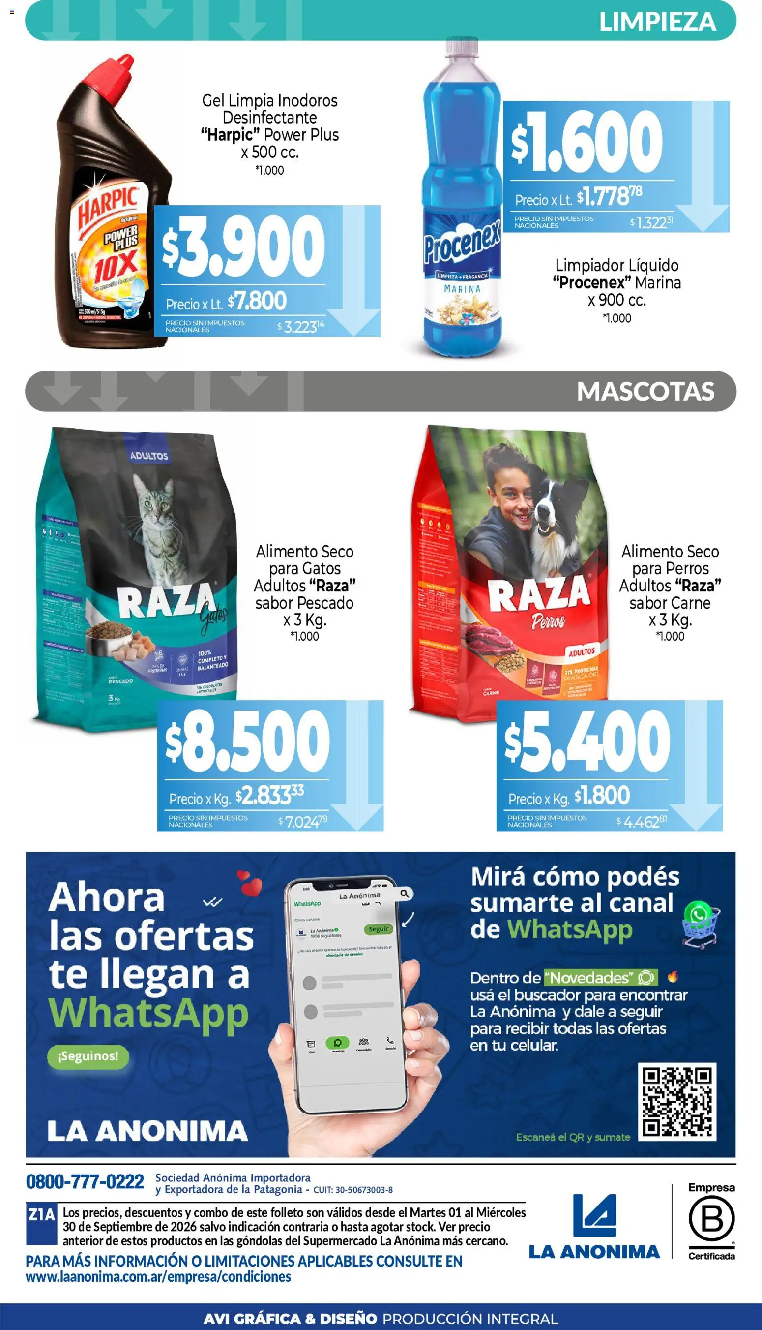 La Anonima - Canasta Ahorro │ válido desde el 01/09/2026 | Página: 12 | Productos: Desinfectante, Pescado, Fragancia, Pan