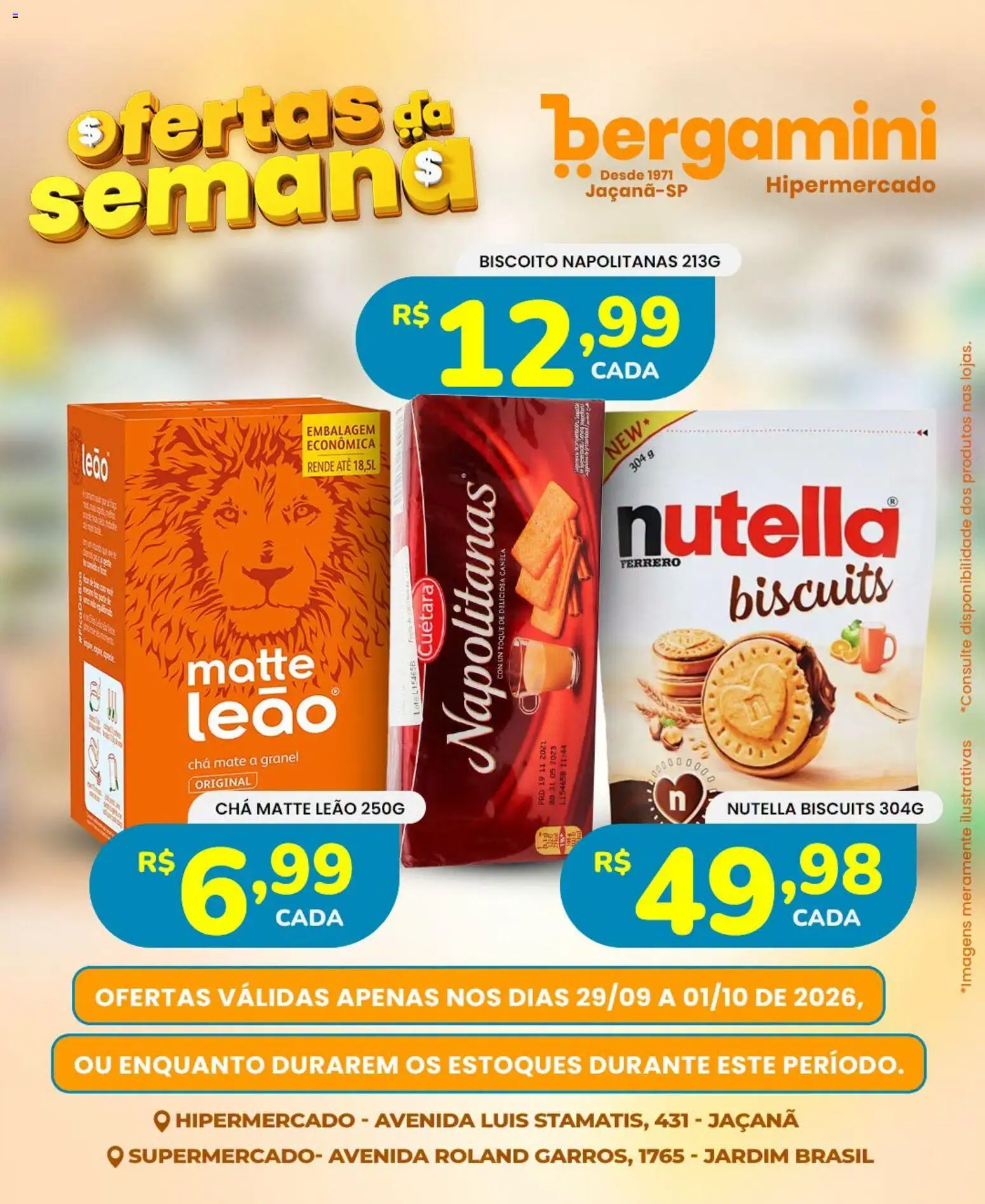 Supermercado Bergamini Folheto - válido de 29/09/2026 | Página: 16 | Produtos: Biscoito, LEGO, Chá mate, Chá