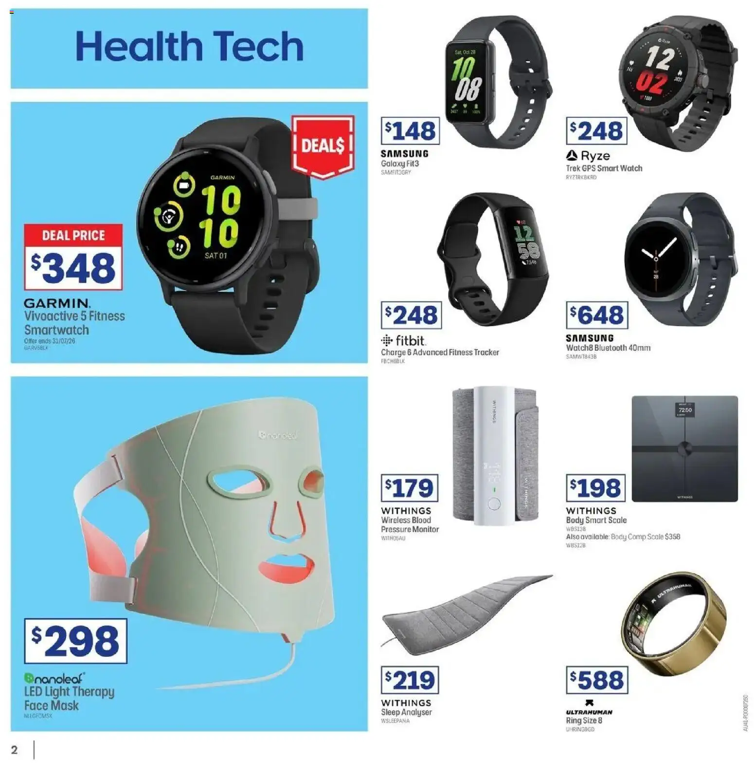 Officeworks catalogue - valid from 12/07/2026 | Page: 2 | Products: Light, Watch, Face mask, Scale