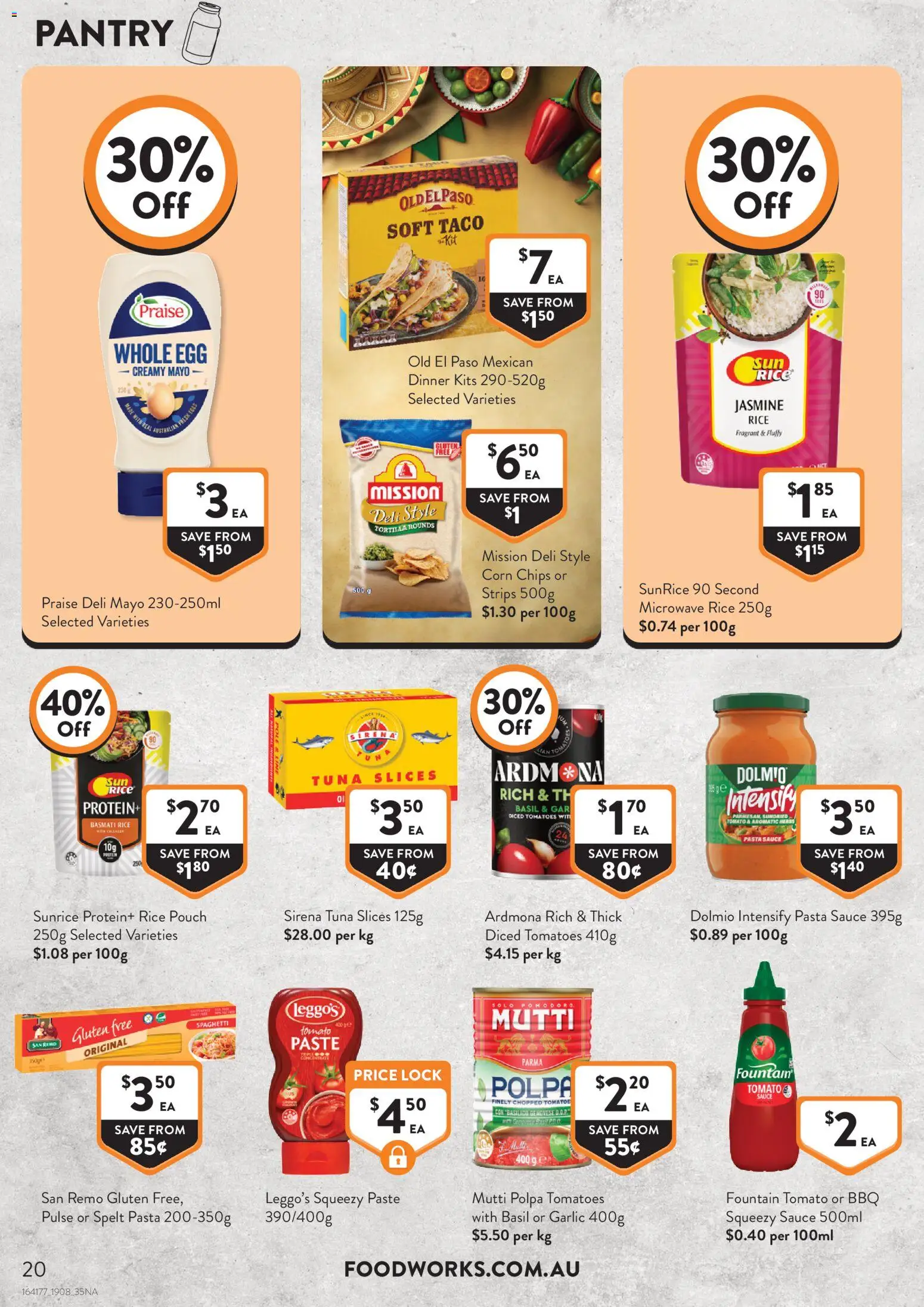 Foodworks catalogue - valid from 18/08/2026 | Page: 20 | Products: Pasta, Fountain, Garlic, Basmati rice
