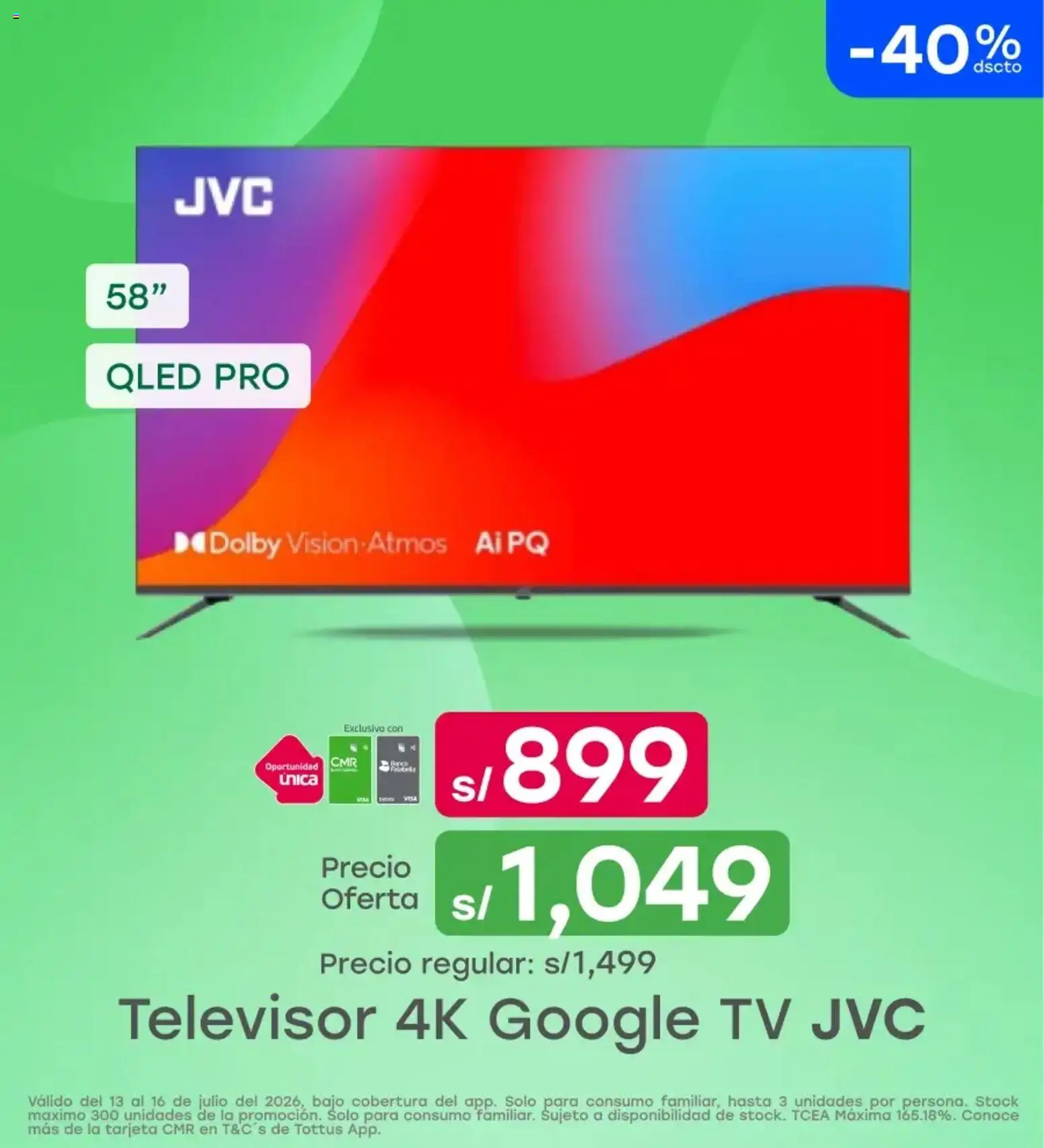 Catálogo Tottus válido desde 13/07/2026 | Página: 1 | Productos: Televisor