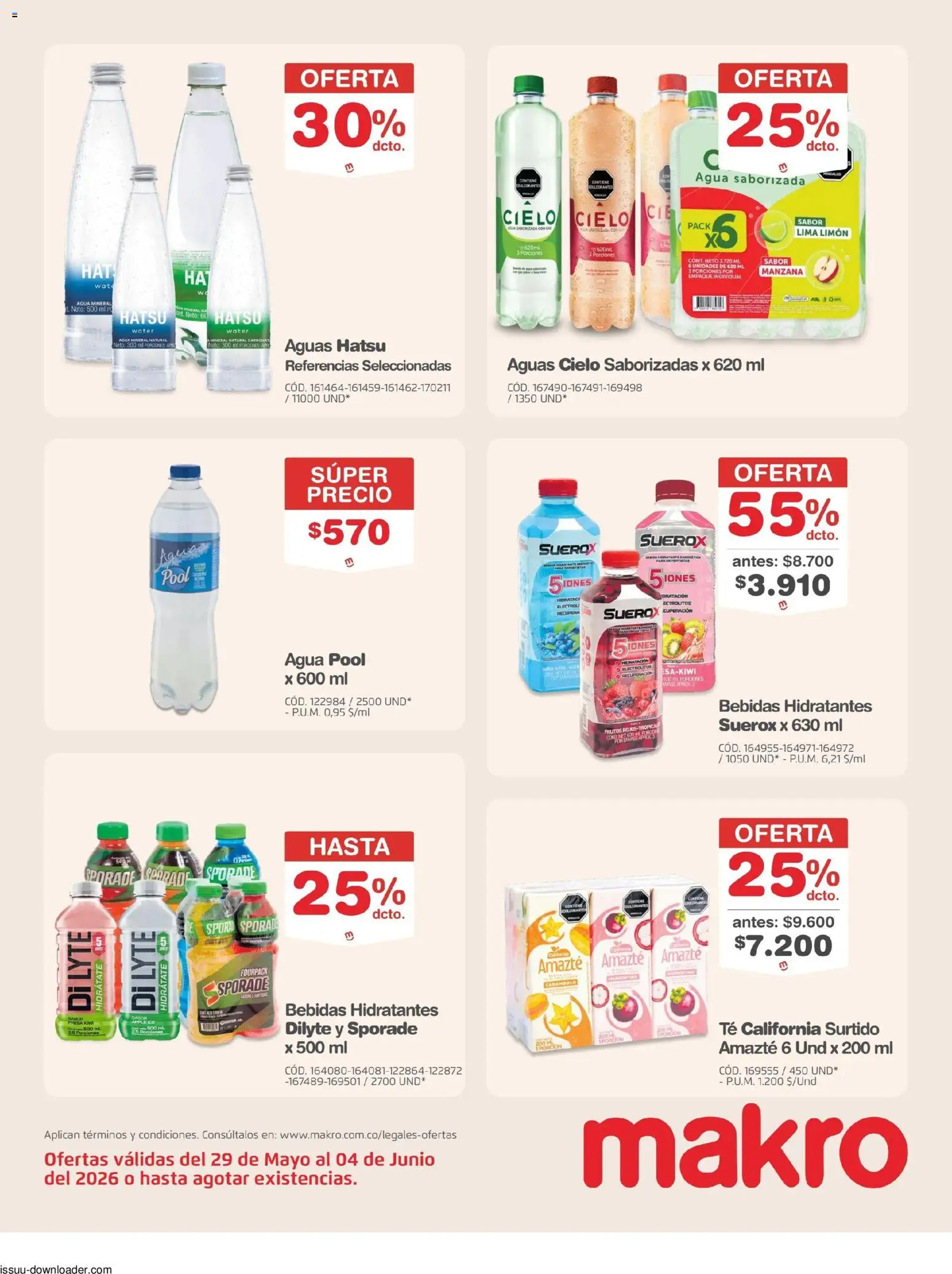 Makro revista - valida desde el 29.05.2026 | Página: 17 | Productos: Agua saborizada, Individual, Limón, Manzana