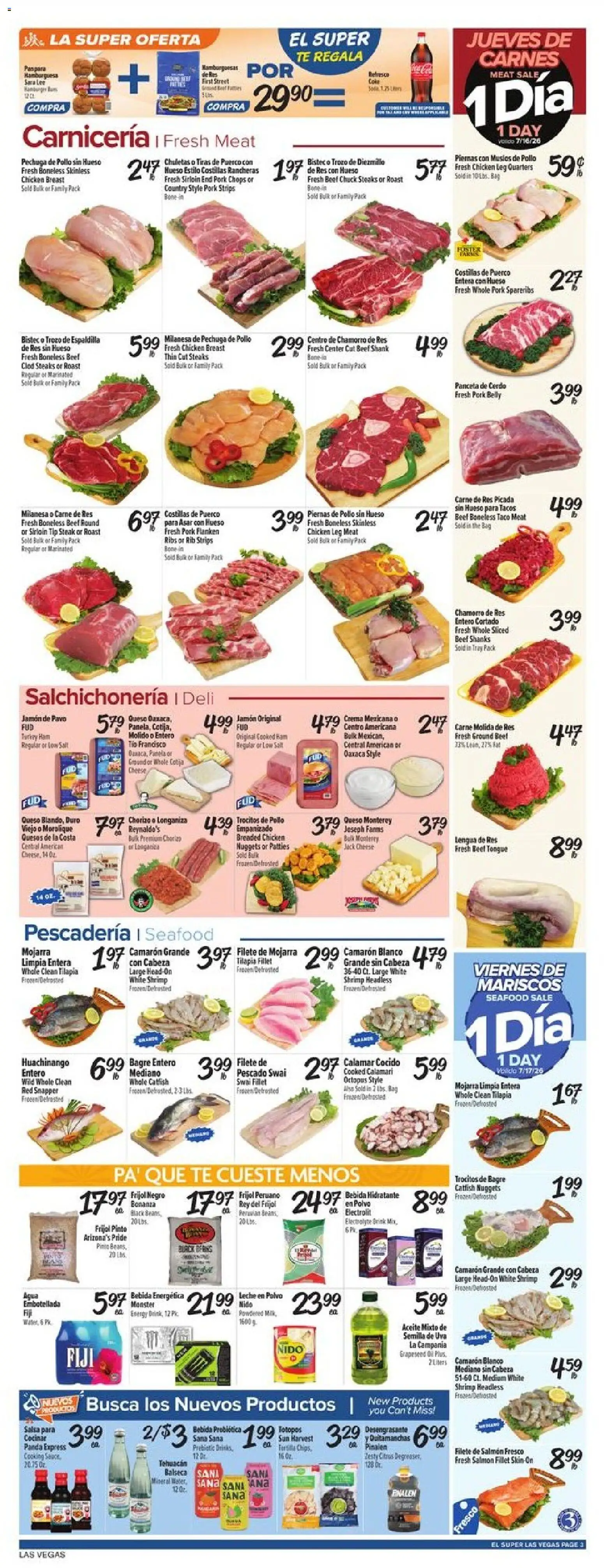 El Super Weekly Ad - NV - valid from 07/15/2026 | Page: 3 | Products: Cheese, Pork, Seafood, Beet