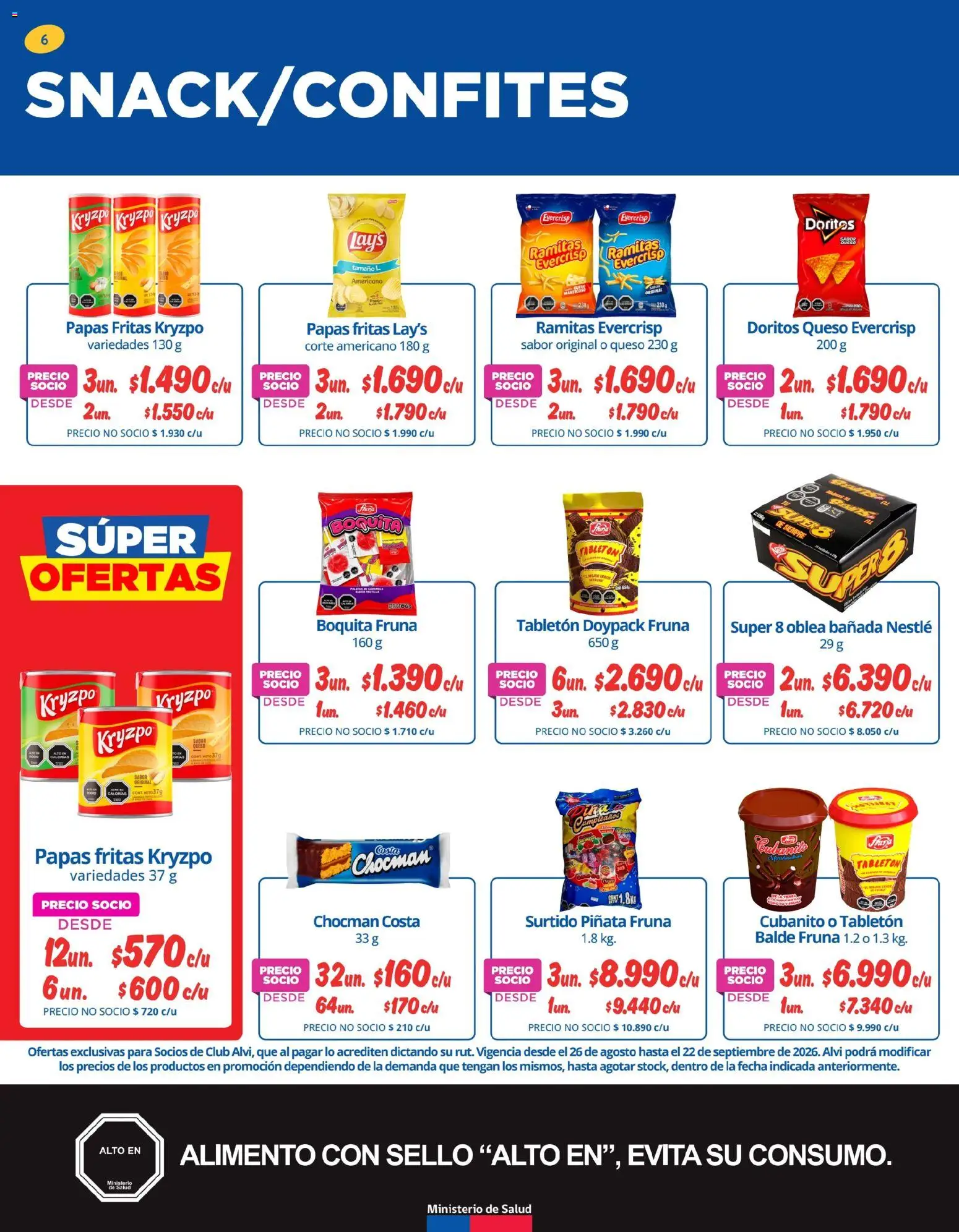 Alvi catálogo │ válido desde el 25.08.2026 | Página: 6 | Productos: Tablet, Papas, Queso, Papas fritas