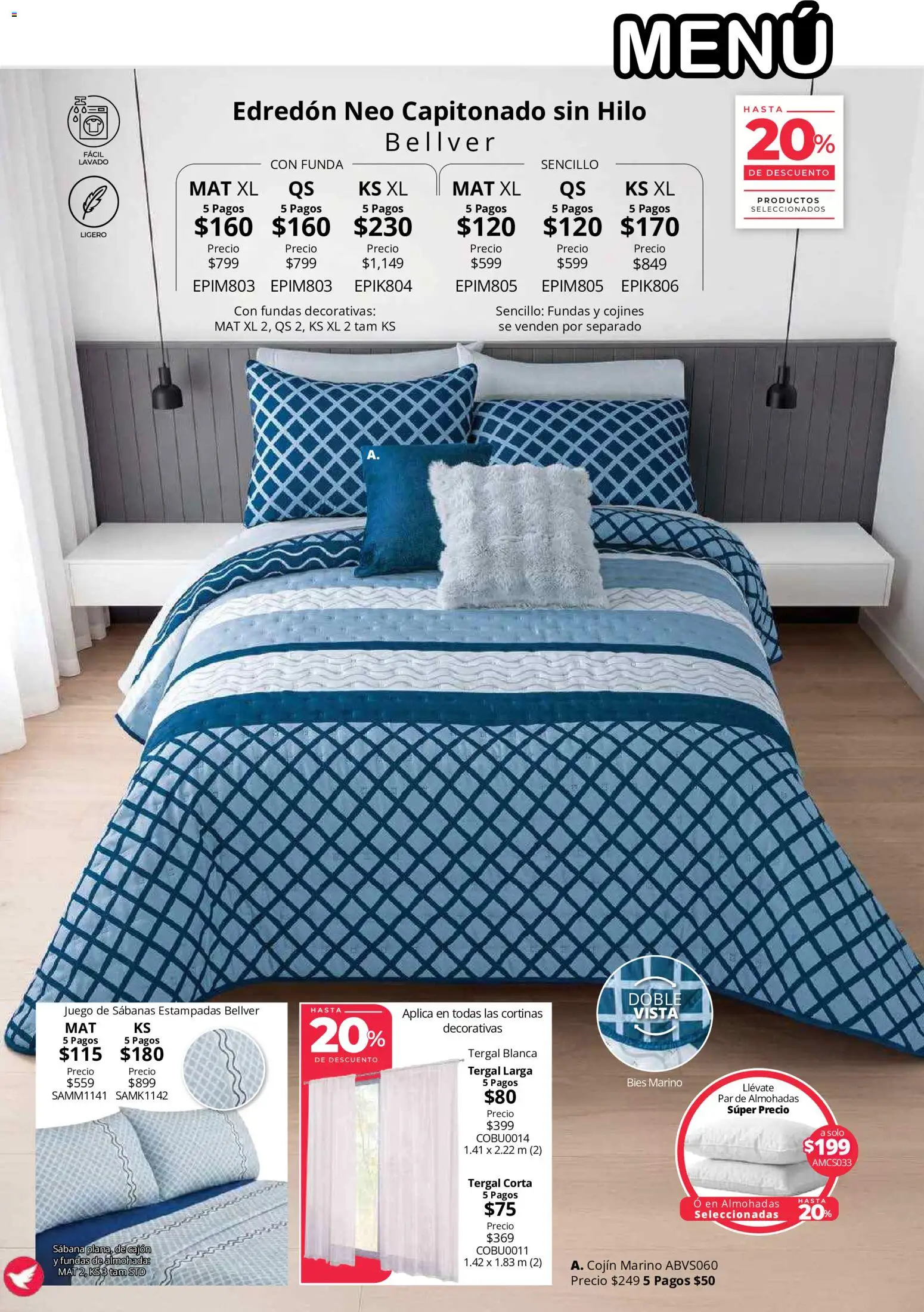 Nuevas ofertas de Colchas Concord válidas en toda la República Mexicana desde el 01/08/2026. ¡Encuentra las mejores ofertas en Colchas Concord catálogo! | Página: 51 | Productos: Juego, Funda, Almohada, Cortinas