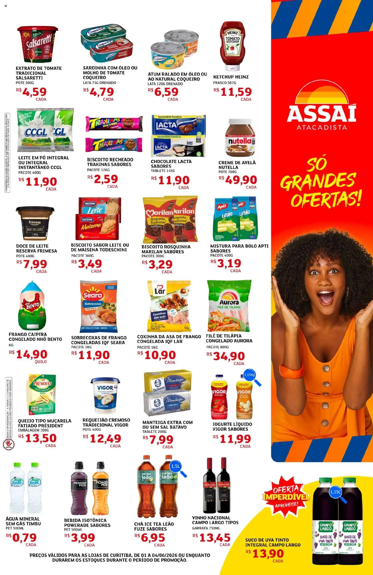 Assaí Atacadista Folheto - válido de 01.06.2026 | Página: 3 | Produtos: Pó, Óleo, Frango, Atum